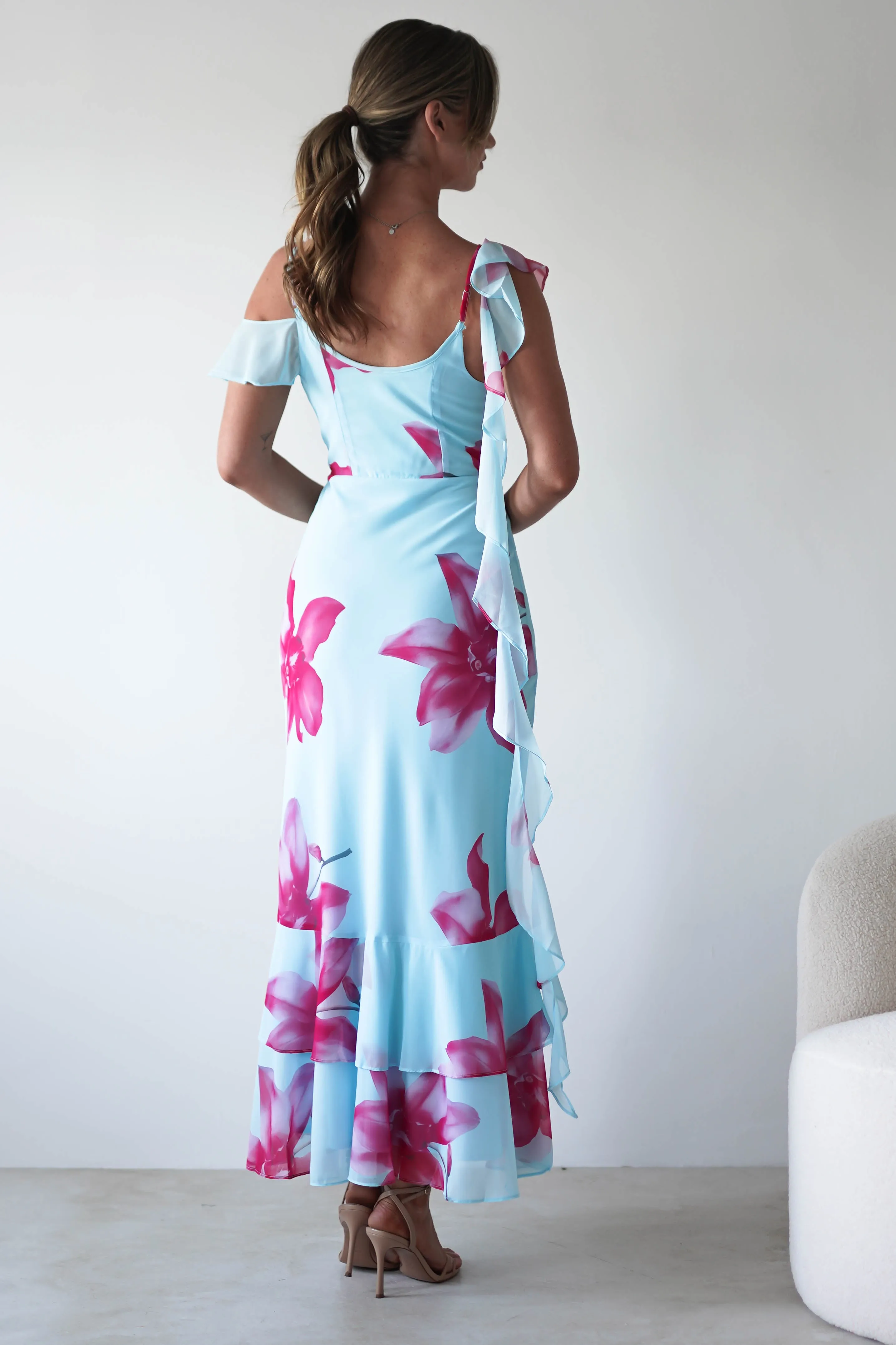 Leonie Floral Print Maxi Dress | Blue