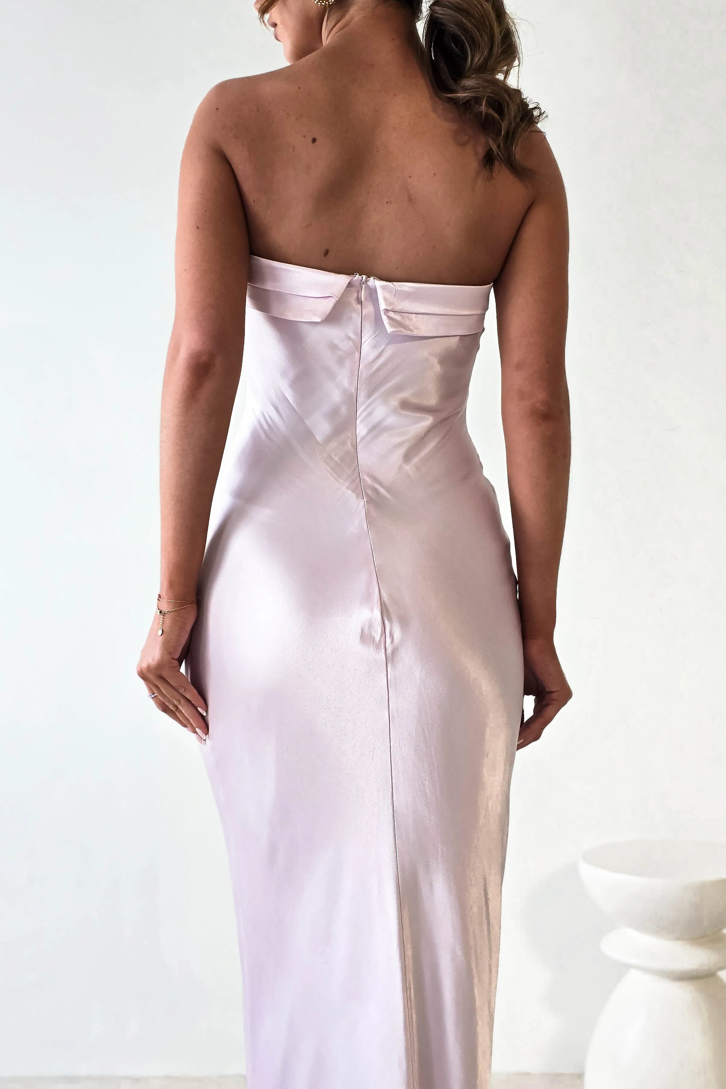 Lucia Soft Satin Slip Midi Dress | Pastel Pink