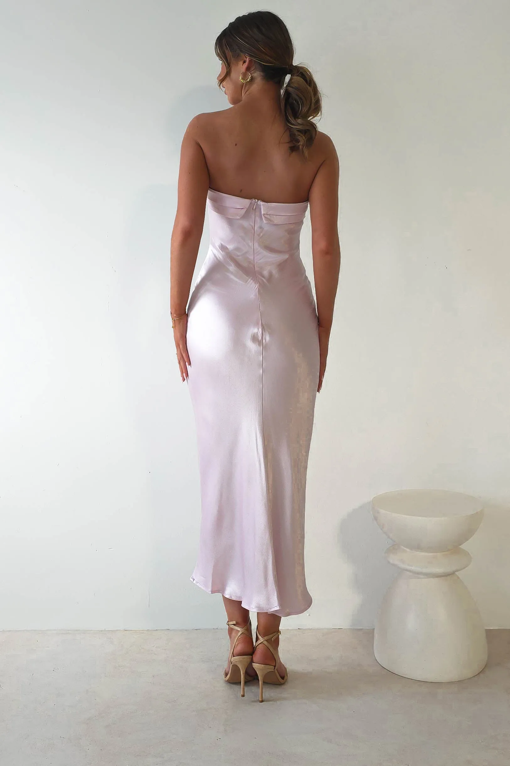 Lucia Soft Satin Slip Midi Dress | Pastel Pink