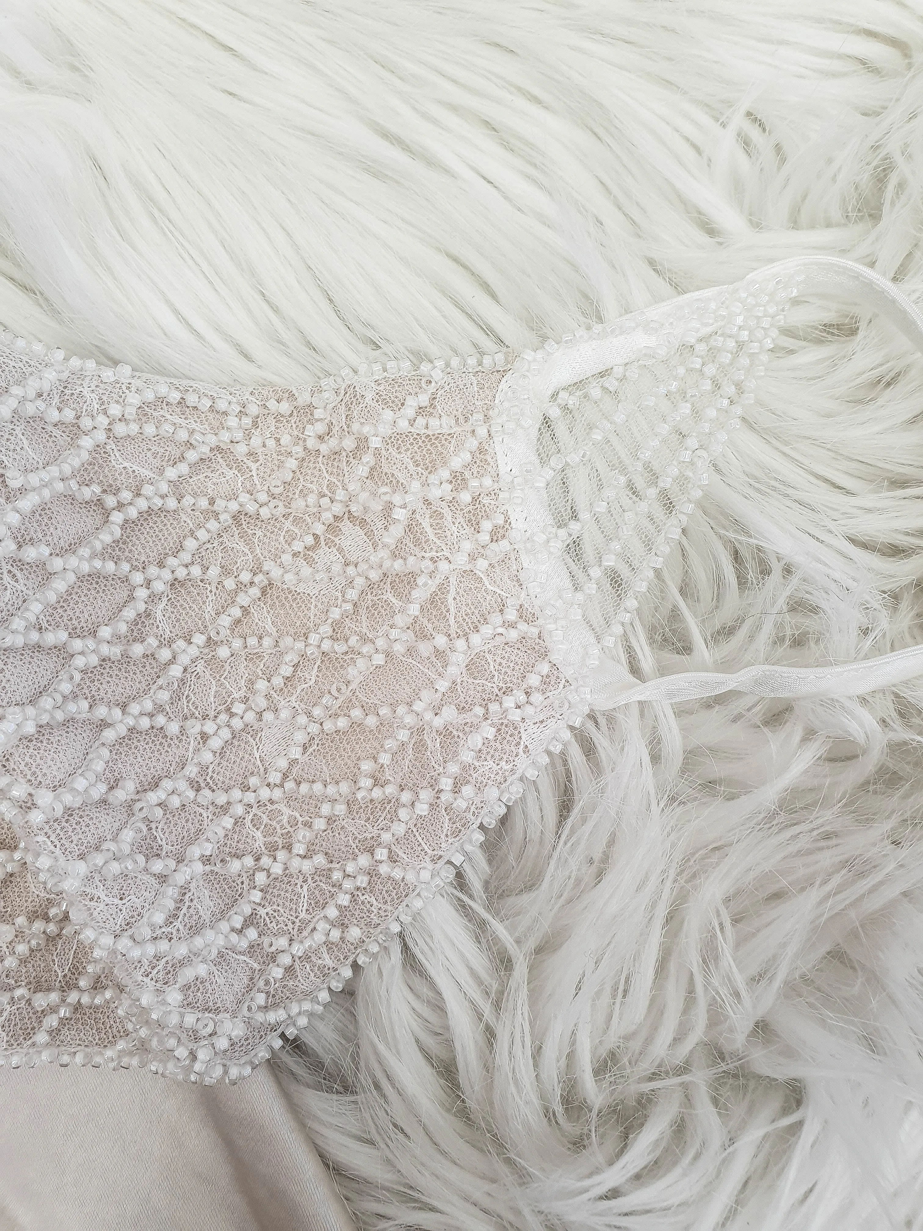 Luxury Embroidered Bridal Face Mask | Ivory