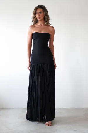 Mel Strapless Chiffon Skirt Maxi Dress  dress,evening dress,graduation dress,party dress,birthday dress,beautiful dress,dress,summer dress,beautiful dressBlack