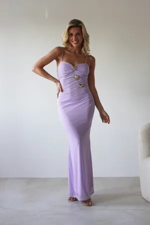 Melrose Mesh Shell Detail Maxi Dress | Lilac