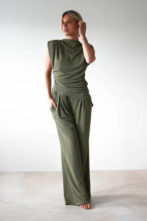 Mina Strechy 2 Piece Set | Olive