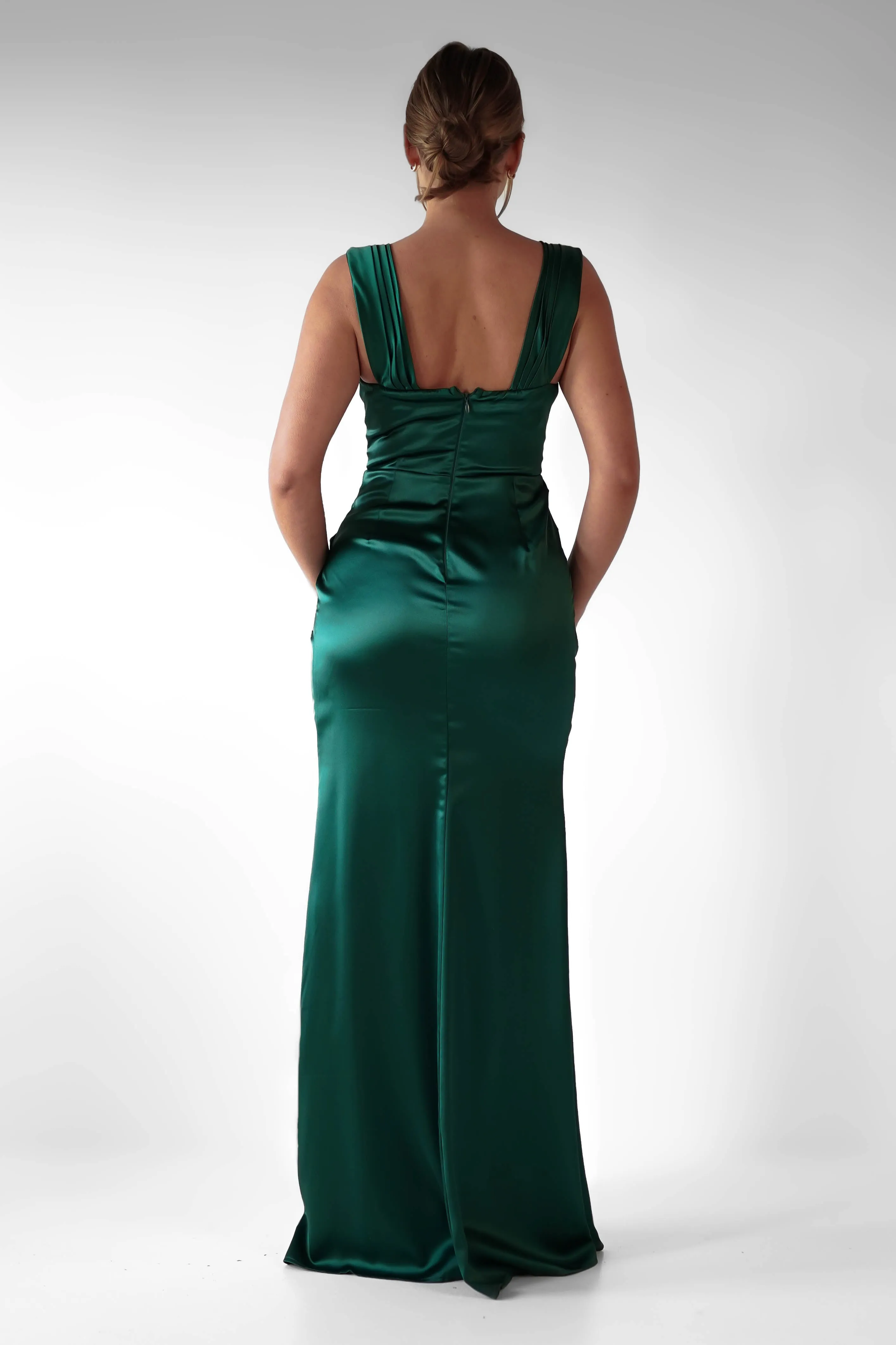 Monica Off The Shoulder Gown | Emerald Green