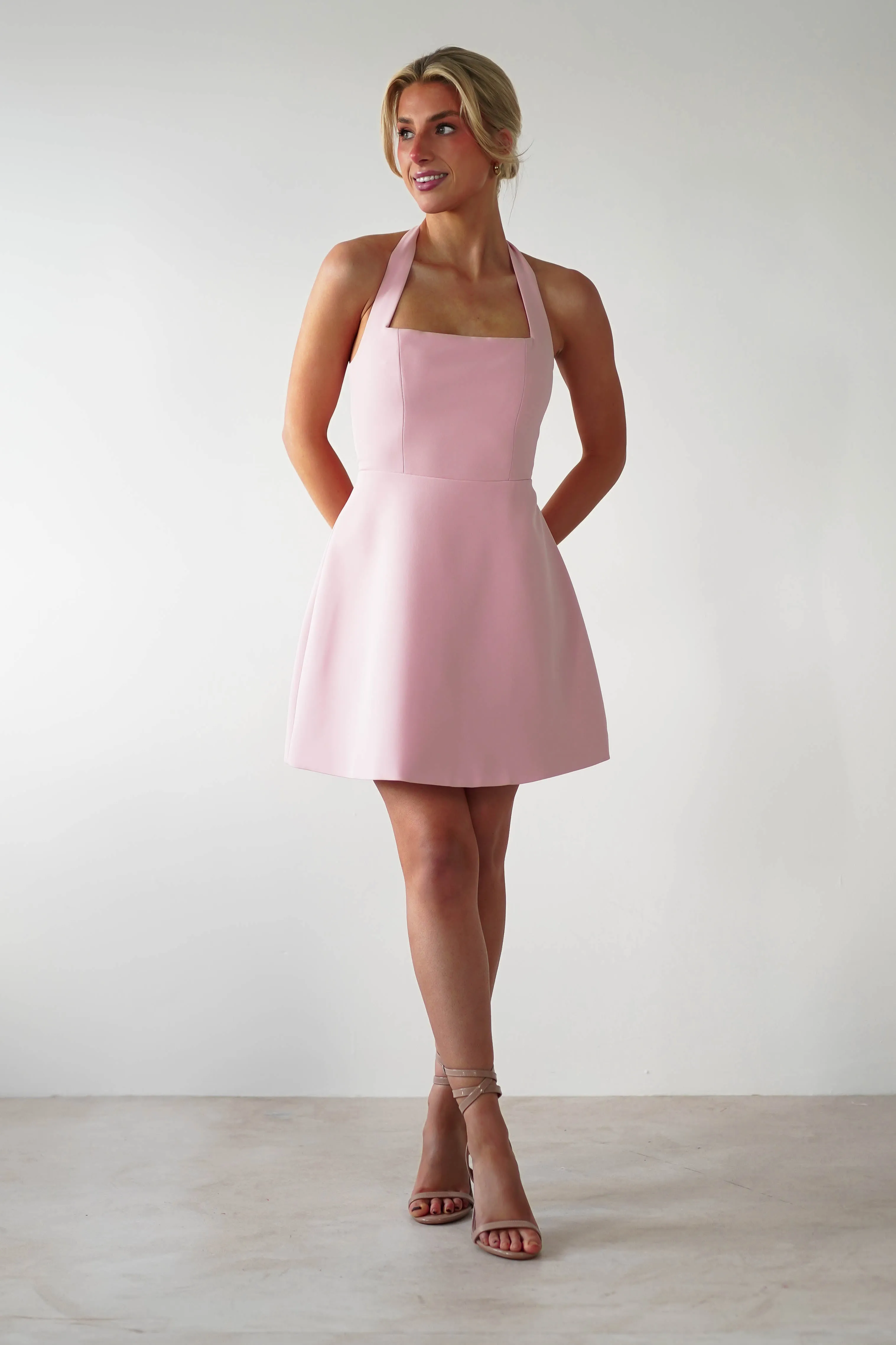 Morocco Halterneck Mini Dress | Pink