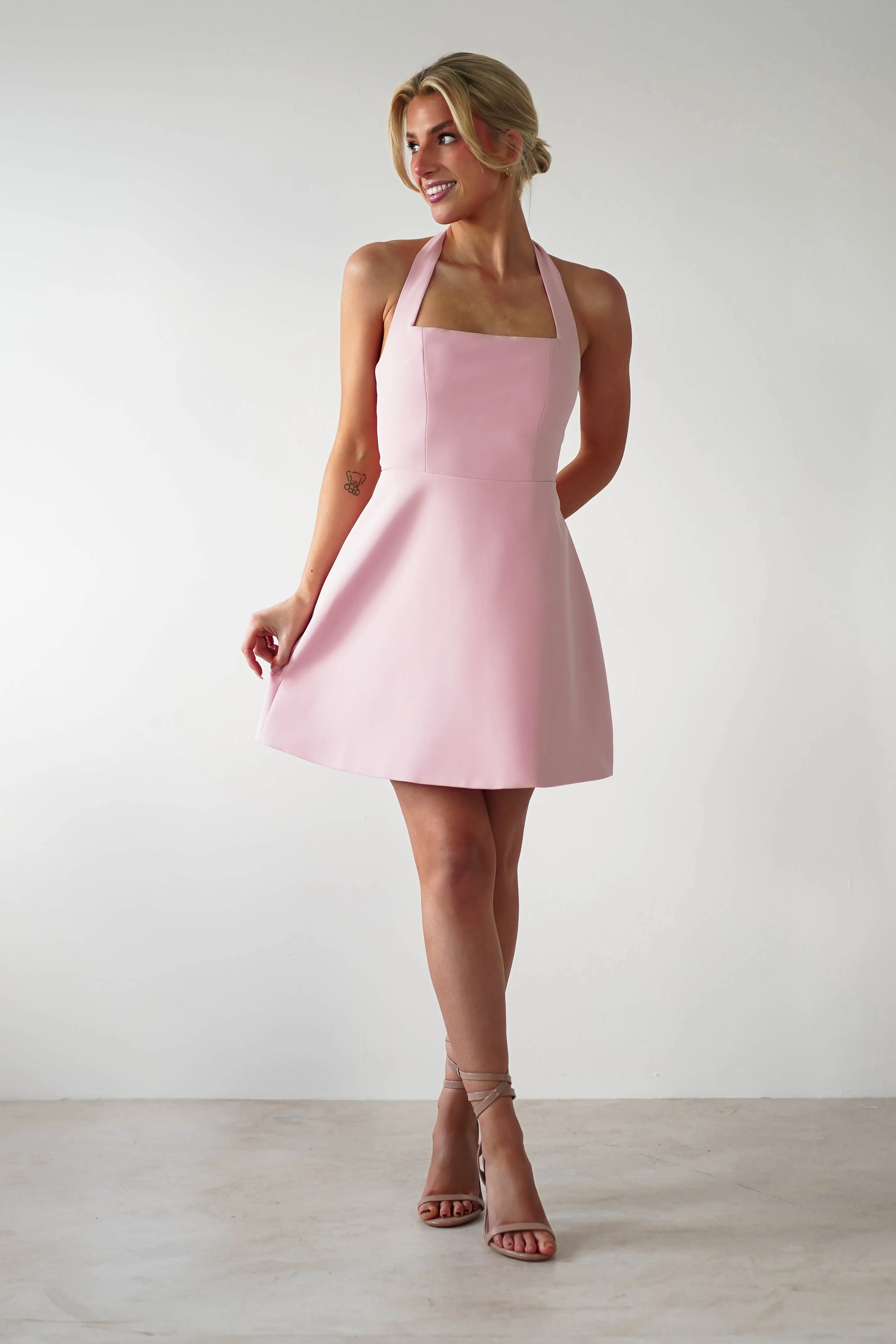 Morocco Halterneck Mini Dress | Pink