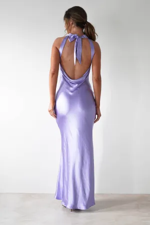 Natalia Soft Satin Maxi Dress | Lavendar