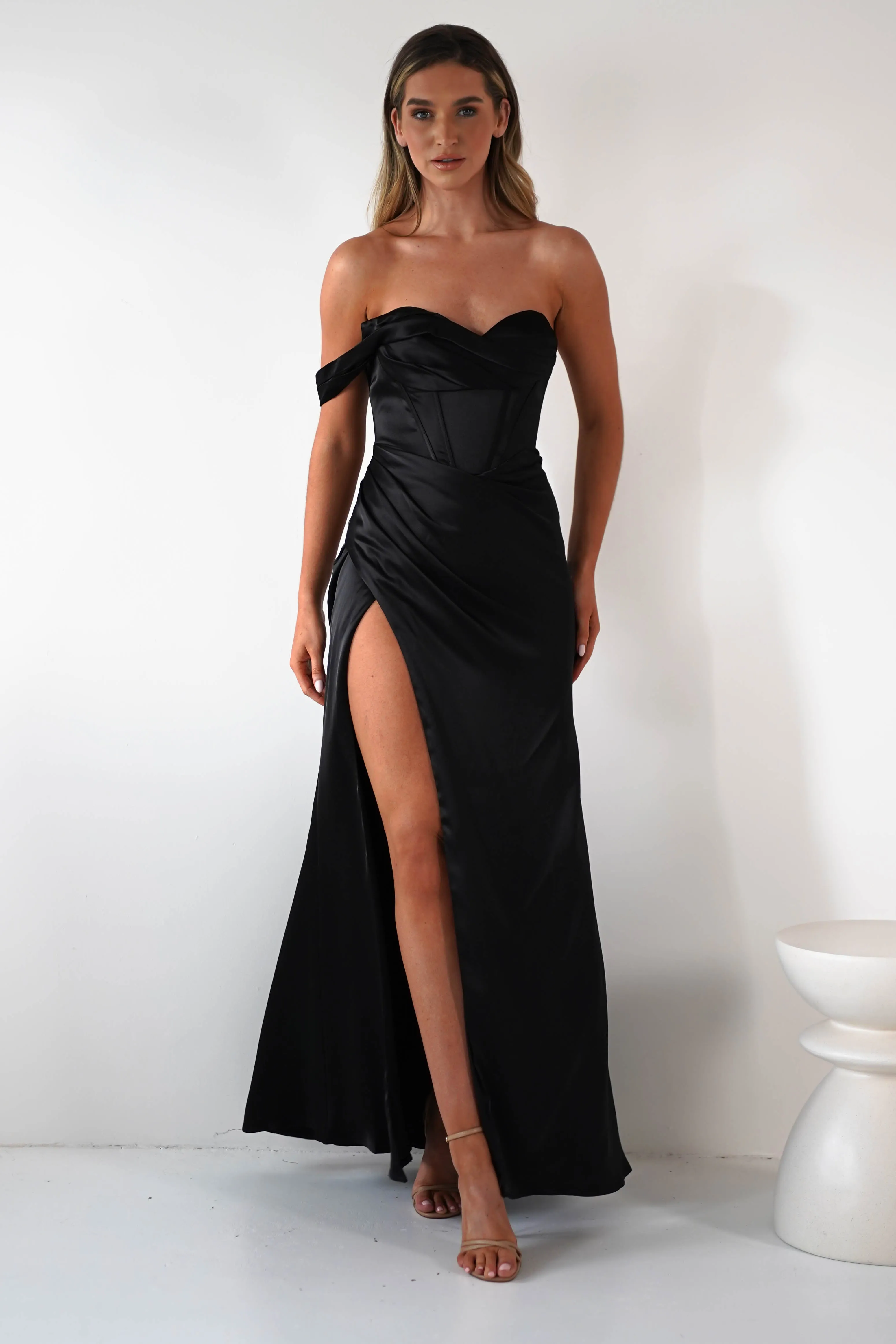 Nicolette Soft Satin Maxi Gown  dress,evening dress,graduation dress,party dress,birthday dress,beautiful dress,dress,summer dress,beautiful dressBlack