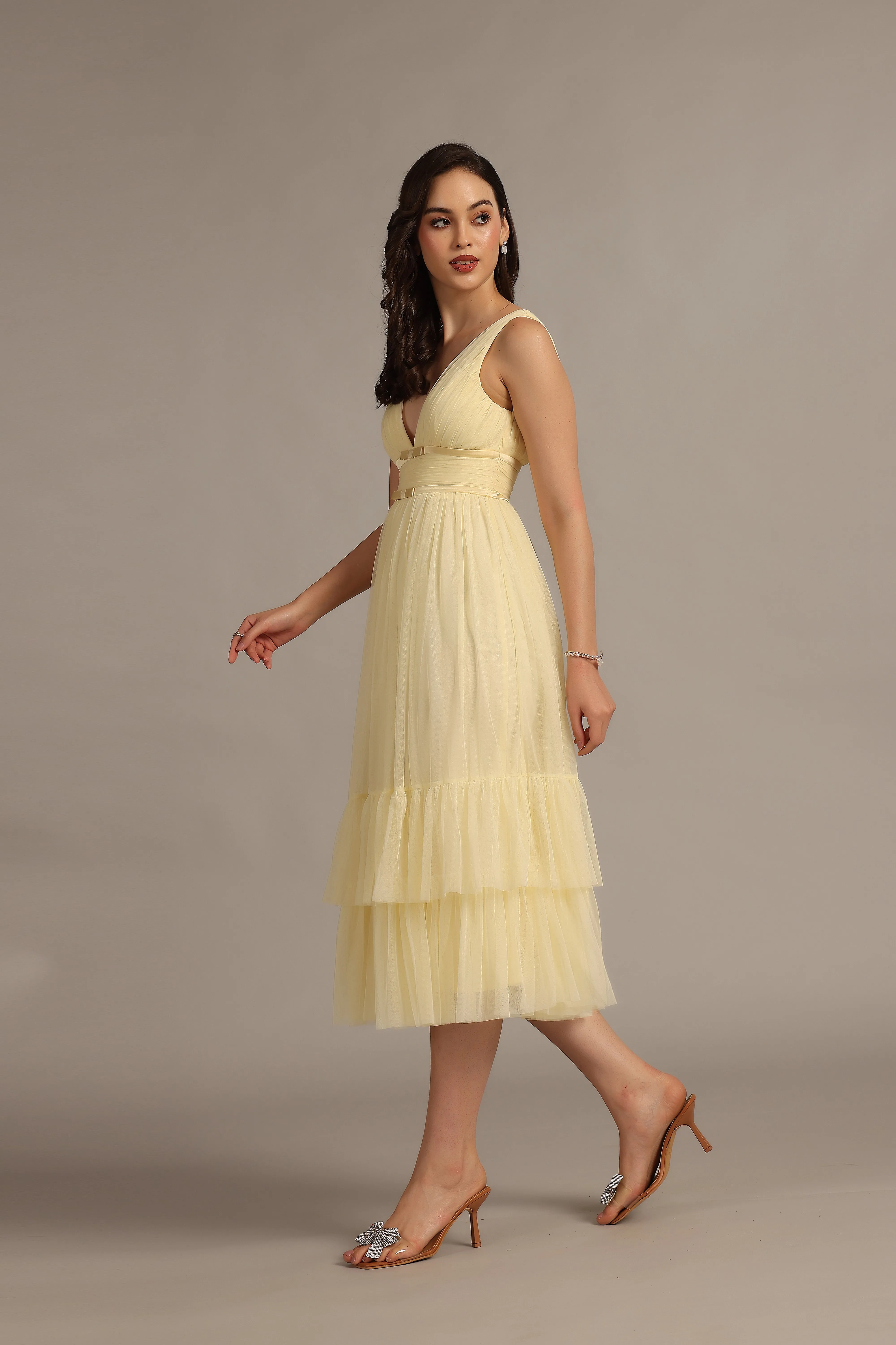 Nymeria Midi Dress in Buttercup