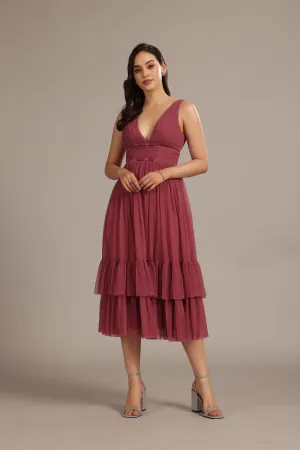 Nymeria Midi Dress in Orchid