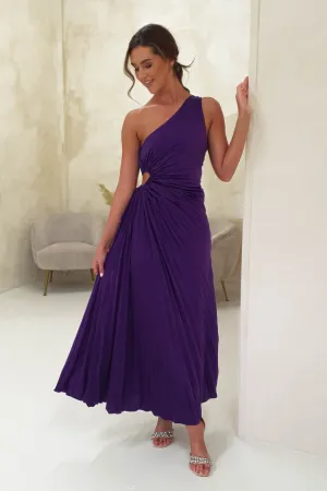 Olsen Pleated Maxi Dress | Deep Purple