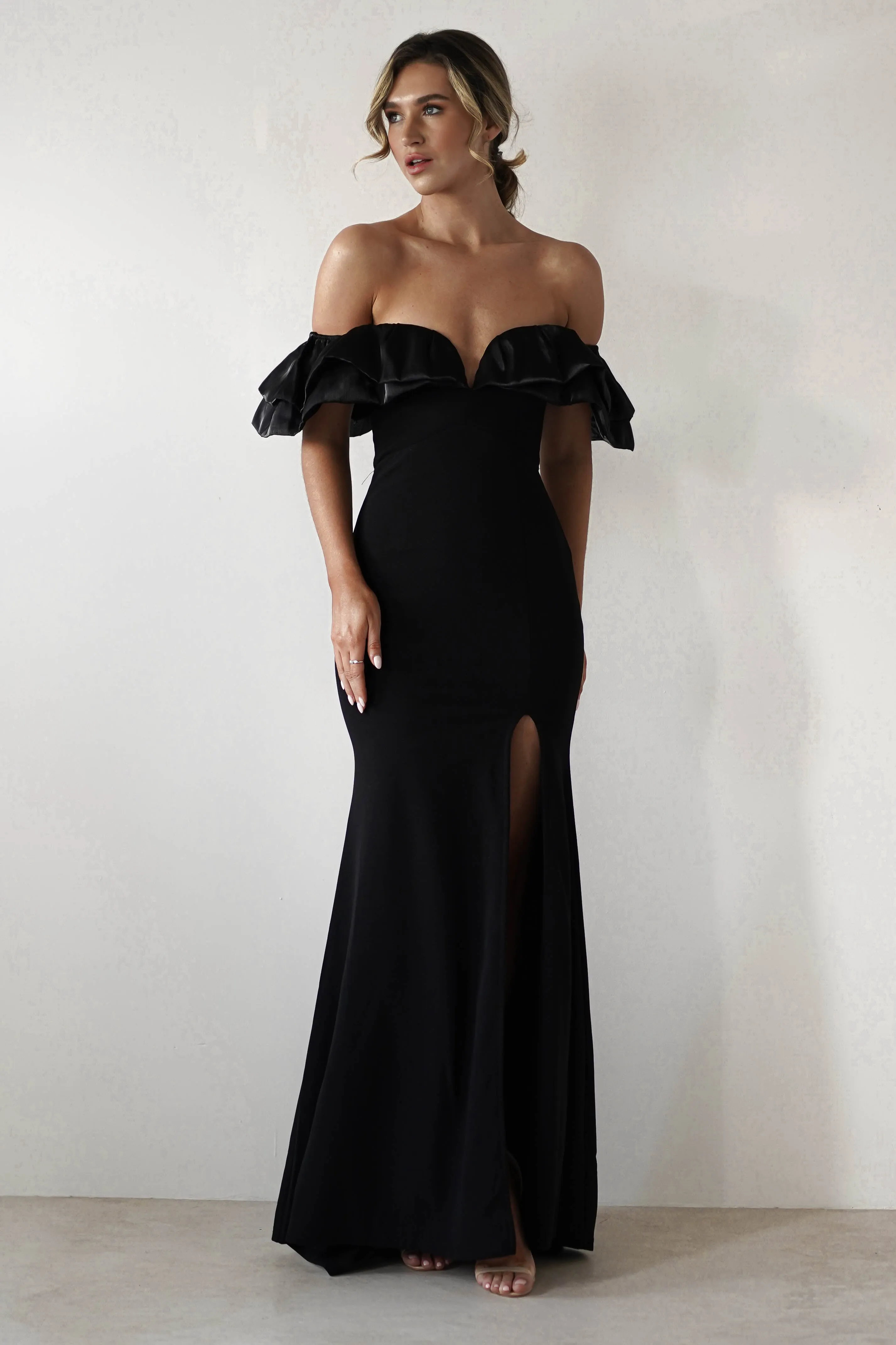 Olympia Off The Shoulder Gown  dress,evening dress,graduation dress,party dress,birthday dress,beautiful dress,dress,summer dress,beautiful dressBlack