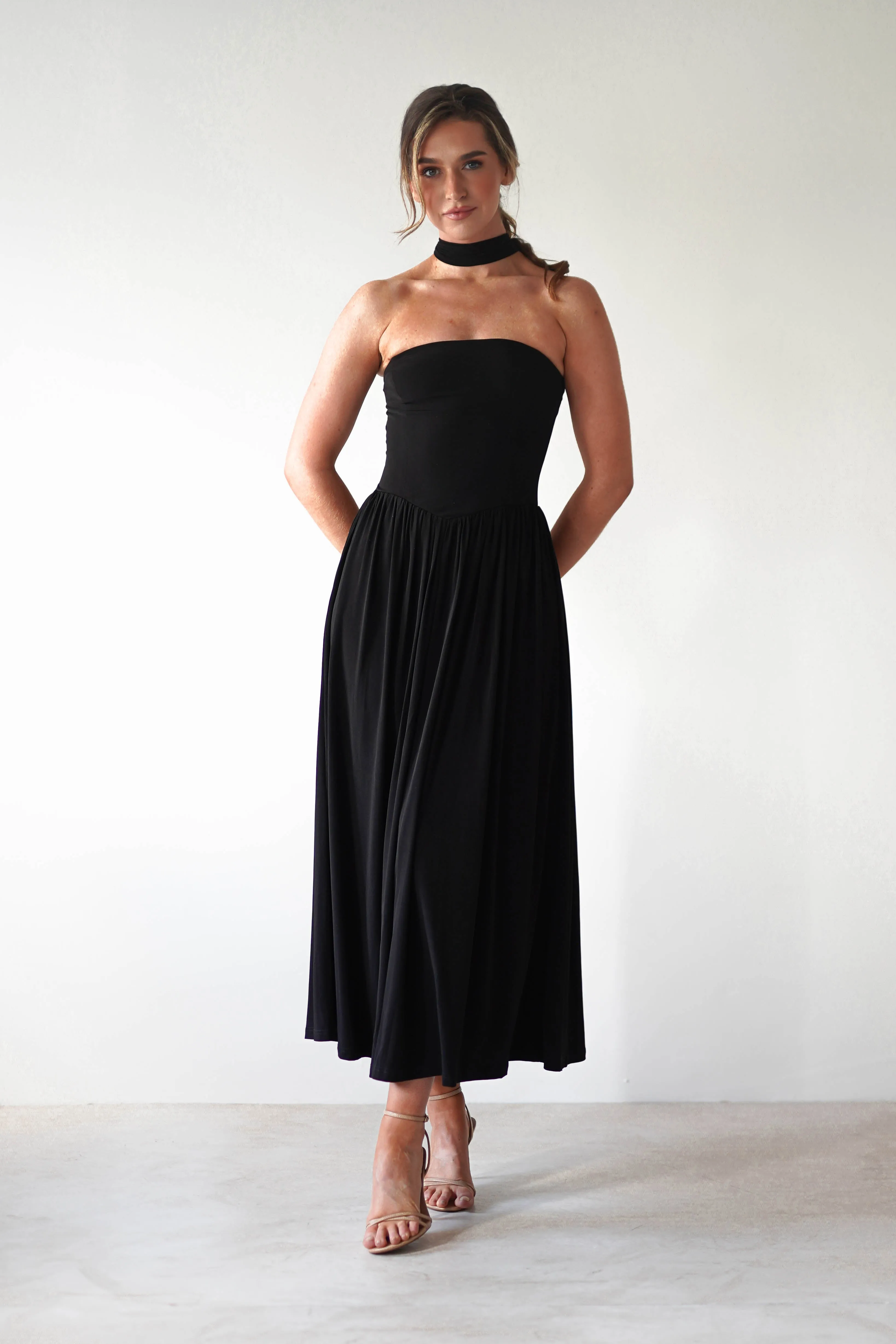 Portugal Midaxi Dress | Black