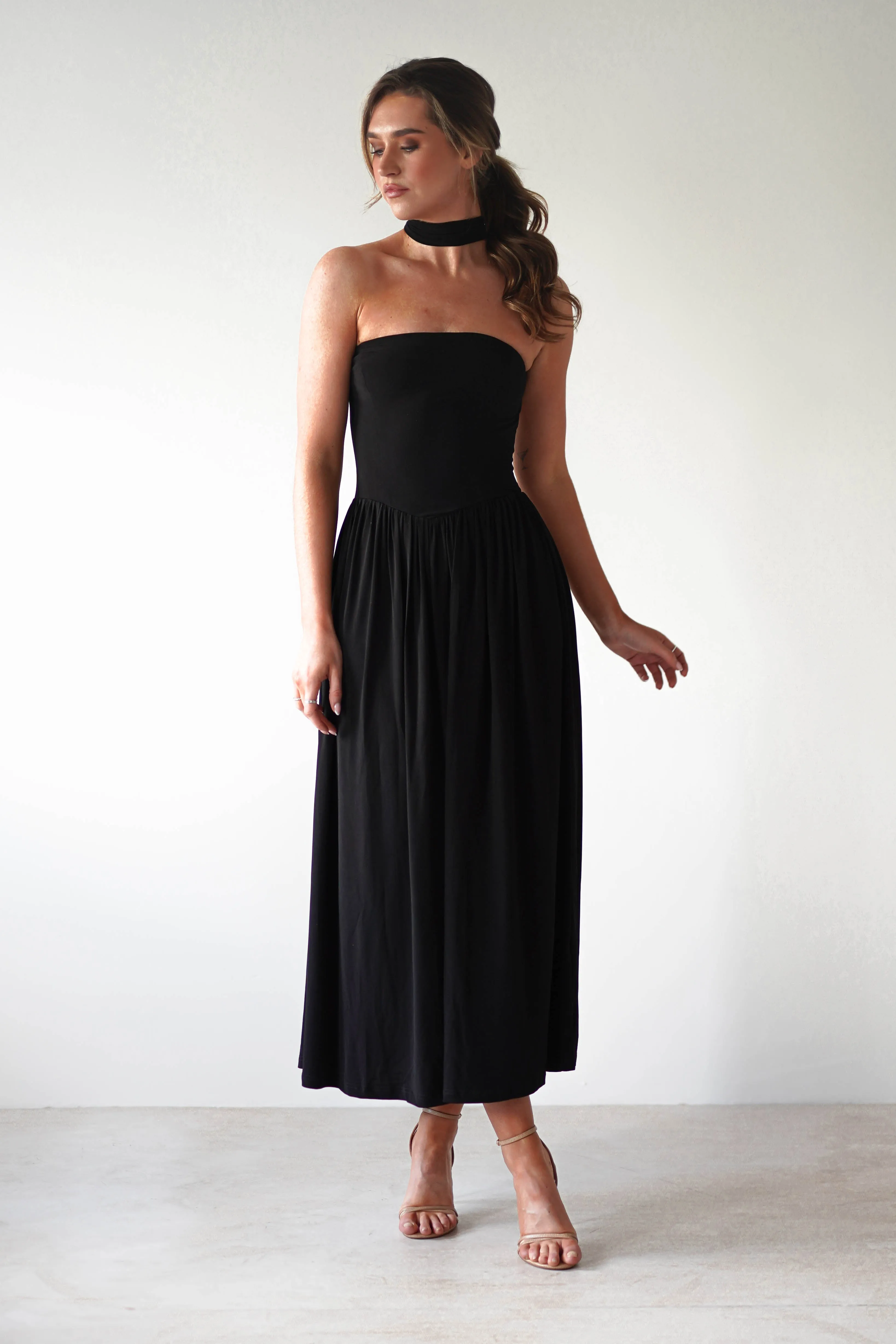 Portugal Midaxi Dress | Black