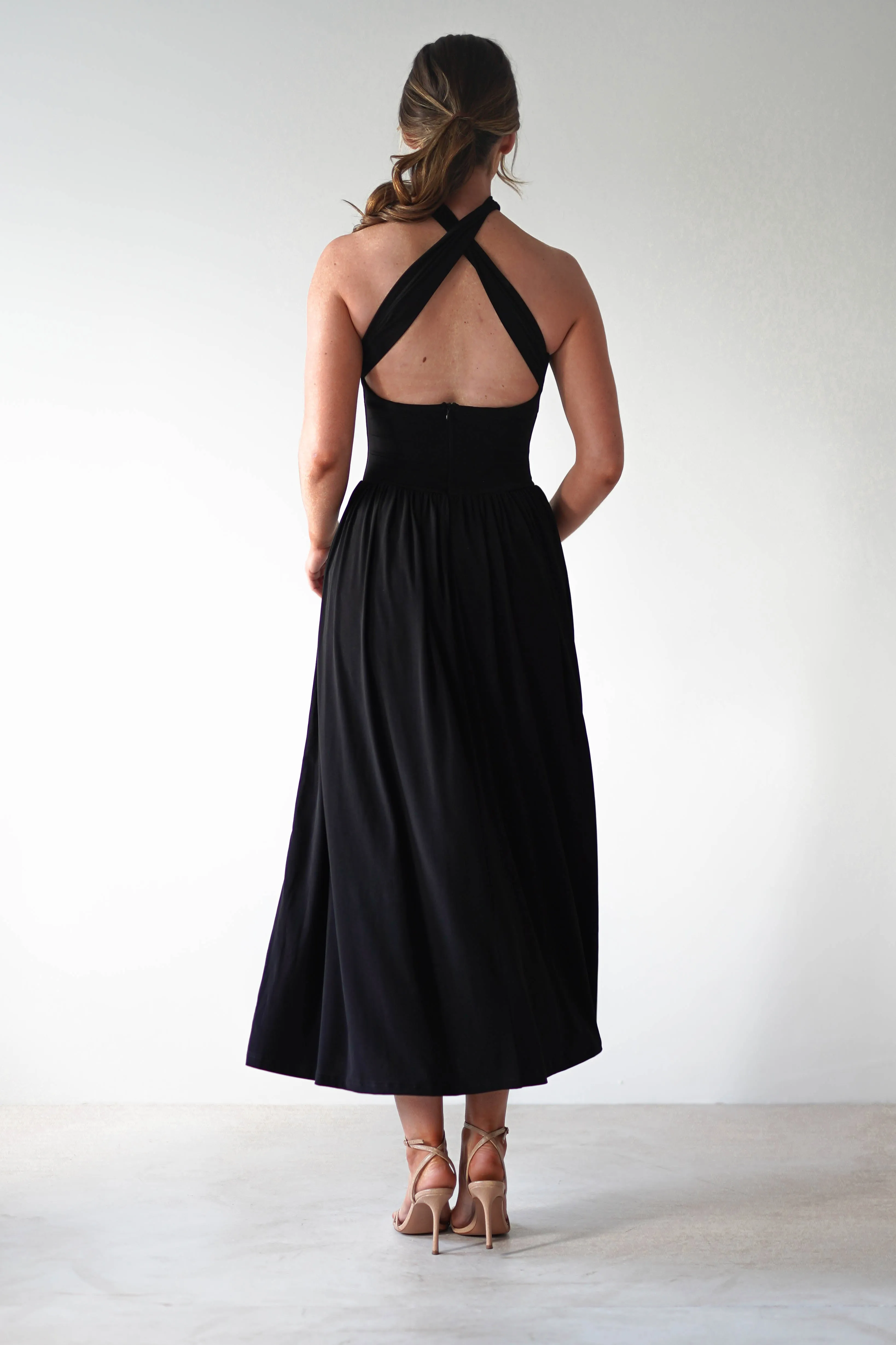 Portugal Midaxi Dress | Black