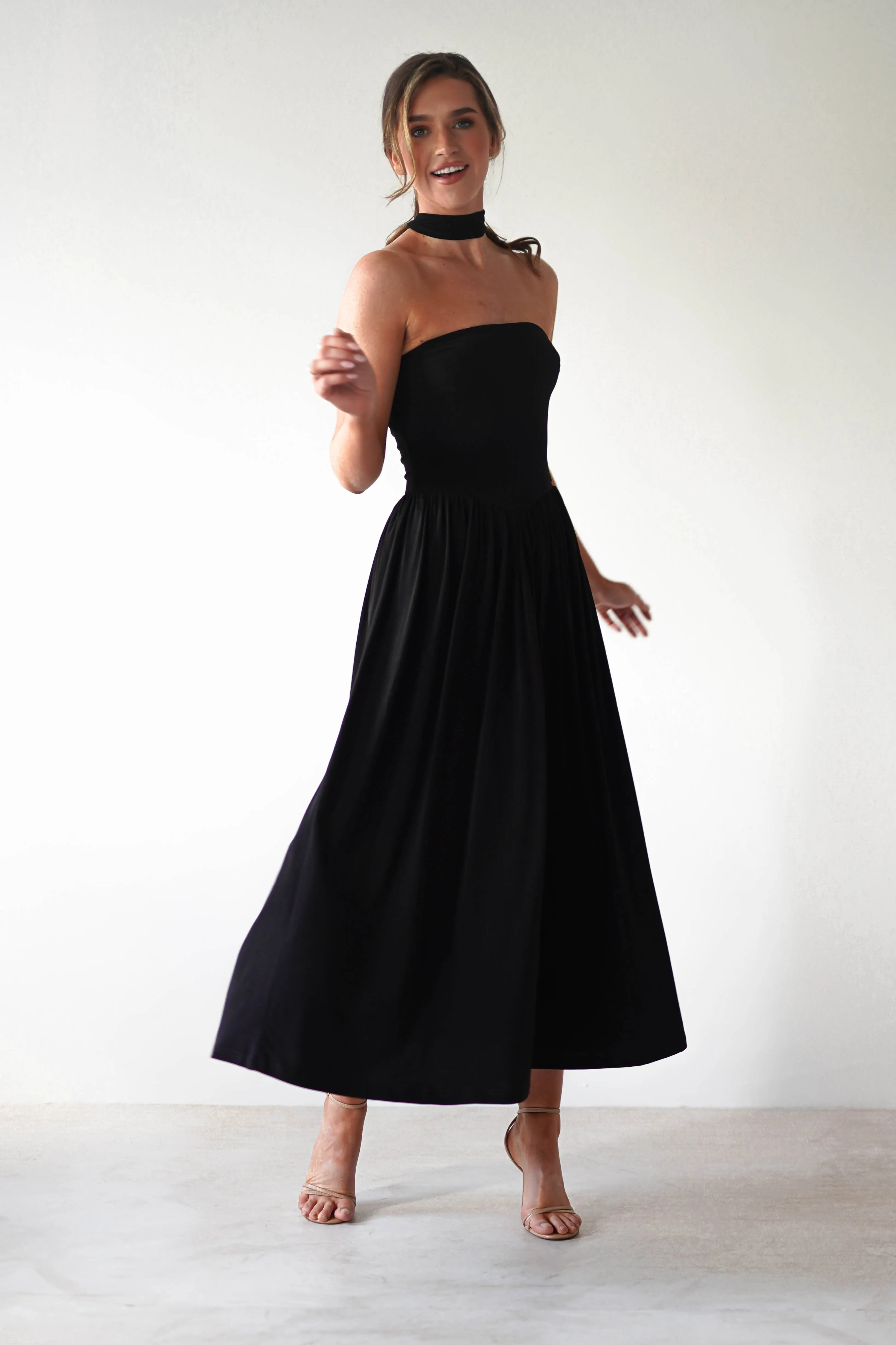 Portugal Midaxi Dress | Black