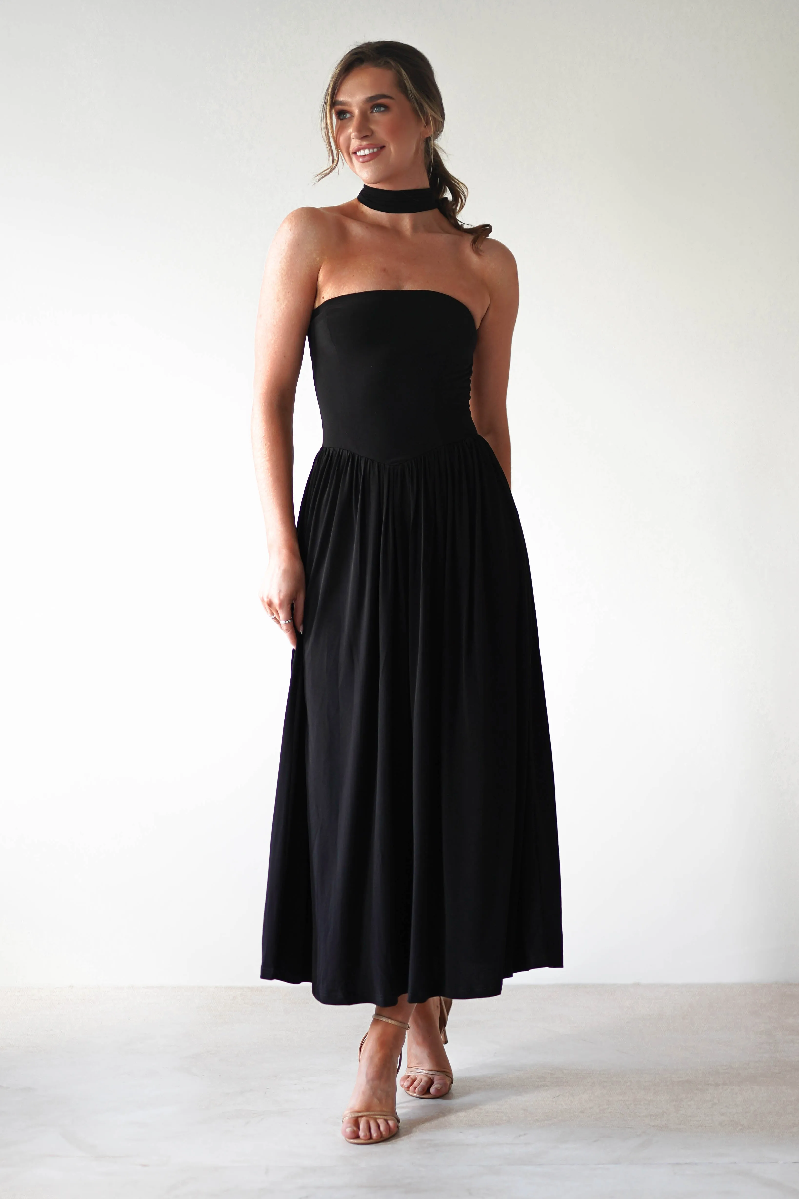 Portugal Midaxi Dress | Black