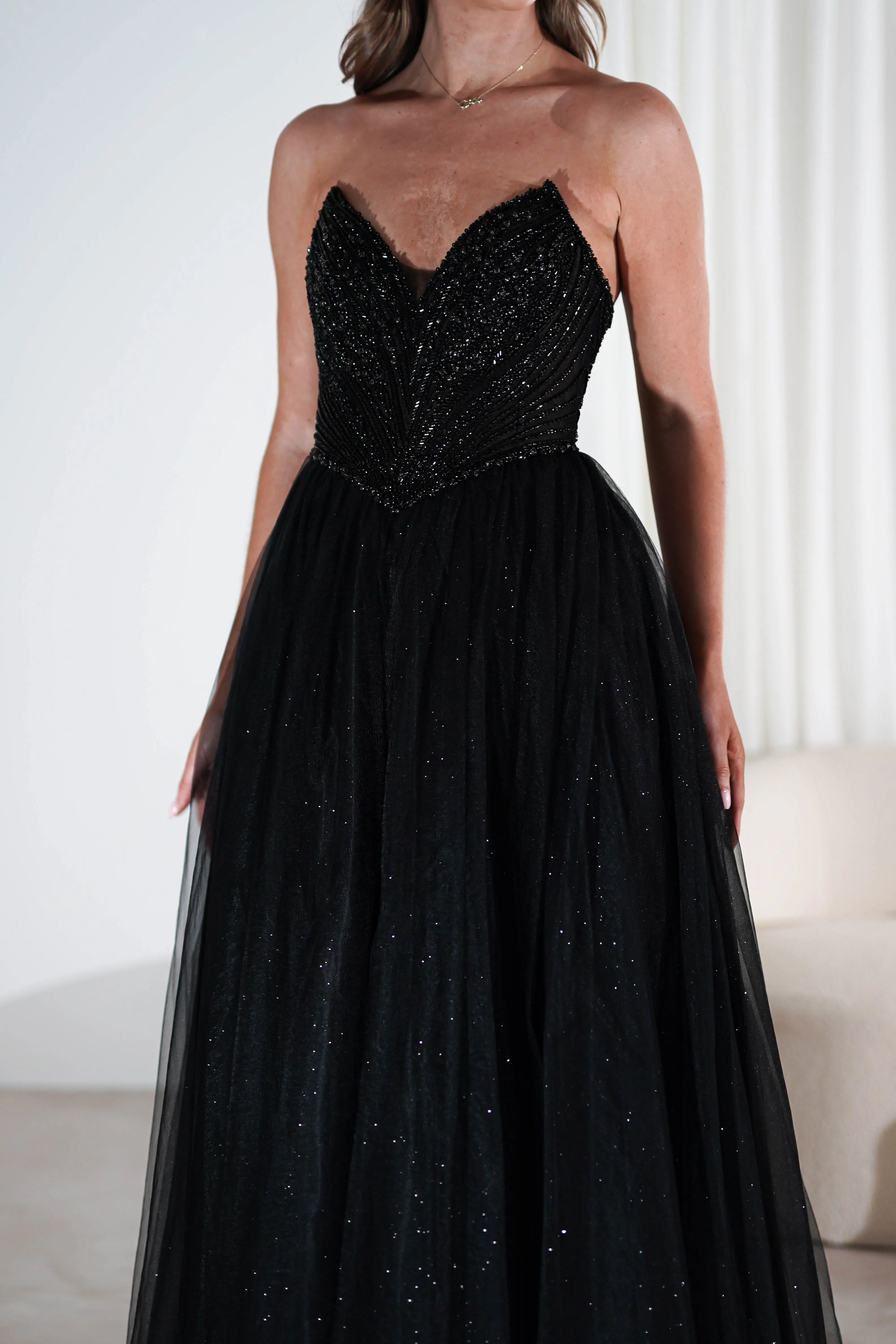Priscilla Princess Glitter Gown | Black