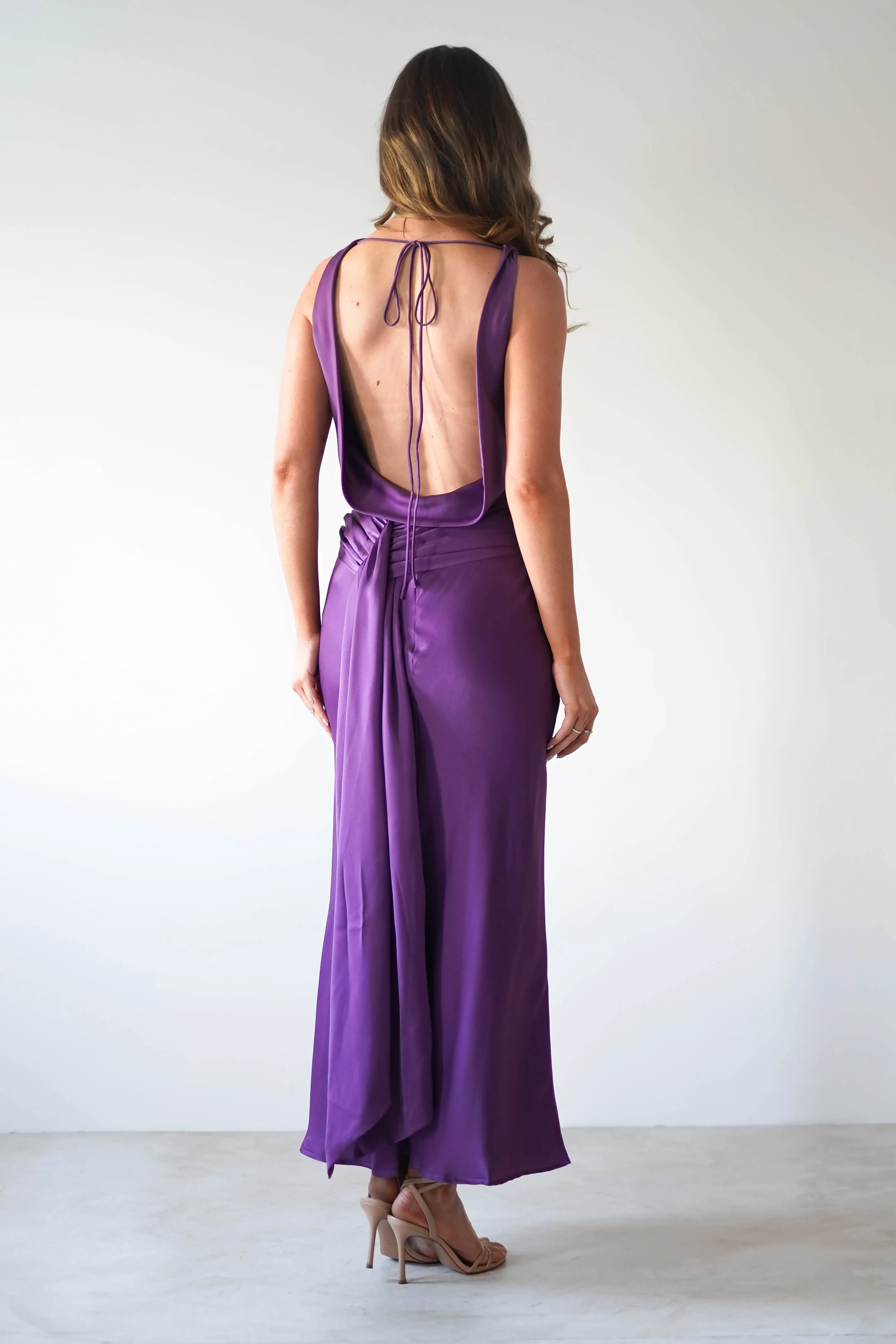 River Backless Maxi Dress | Deep Purple
