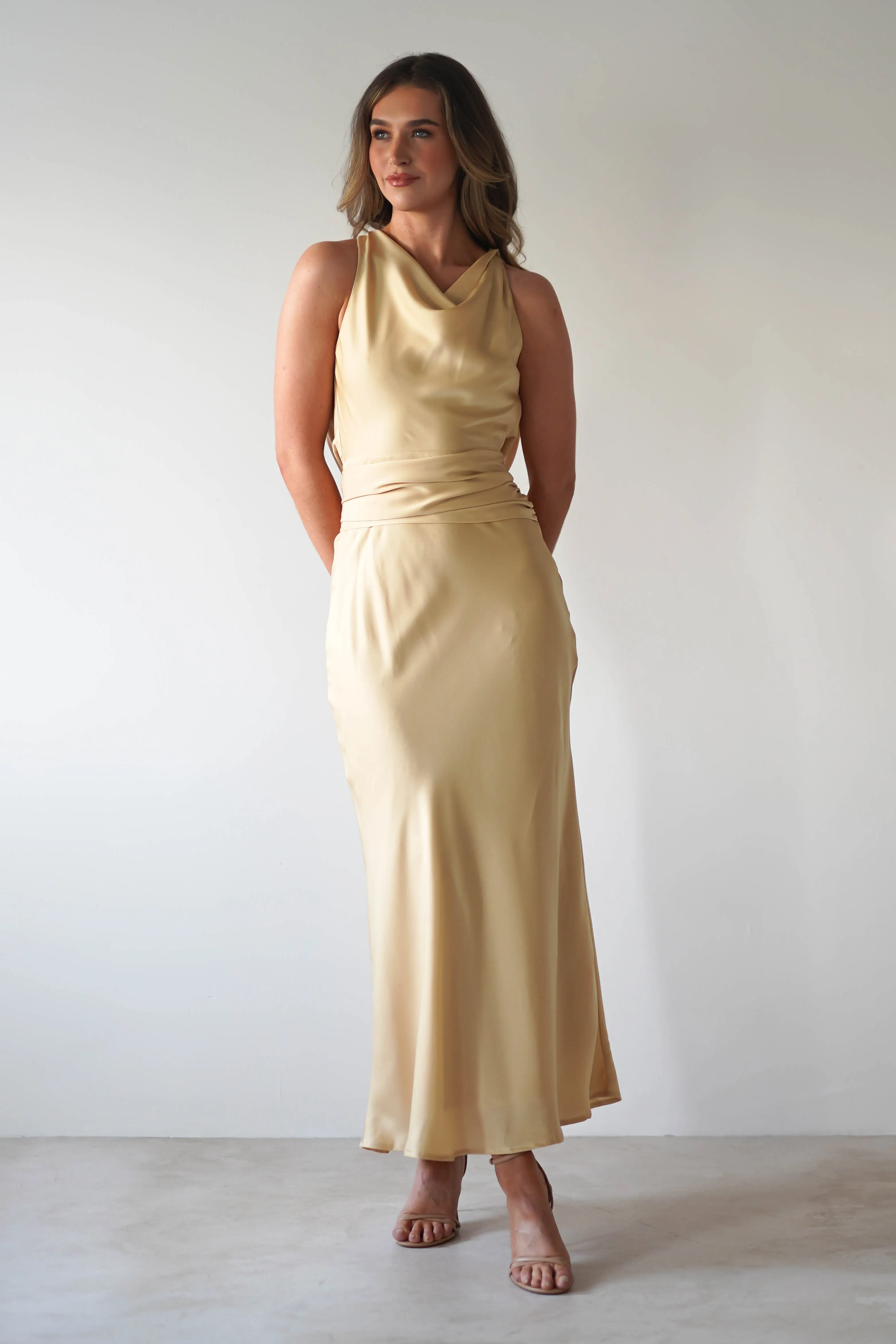 River Backless Maxi Dress | Sand