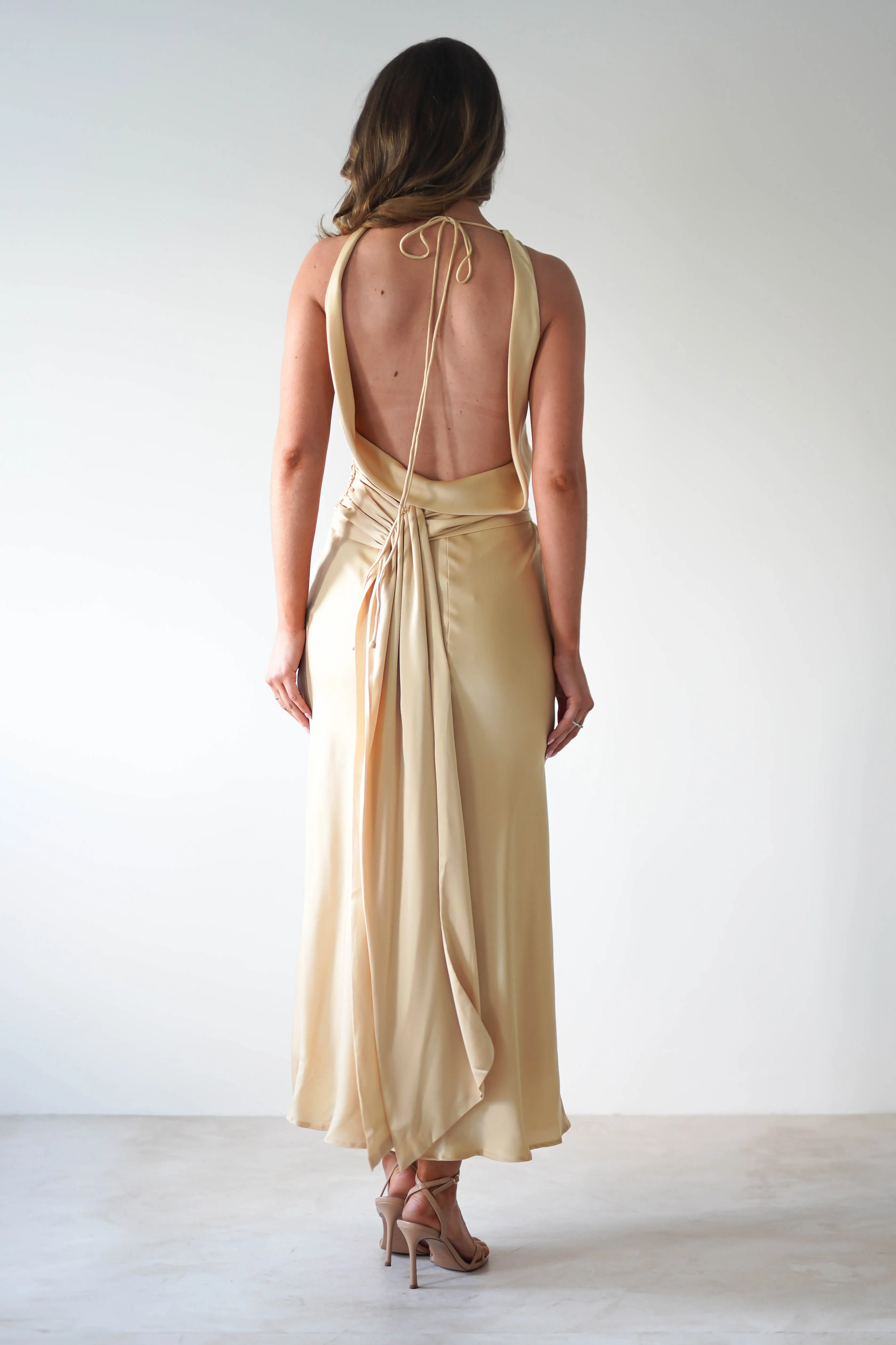 River Backless Maxi Dress | Sand