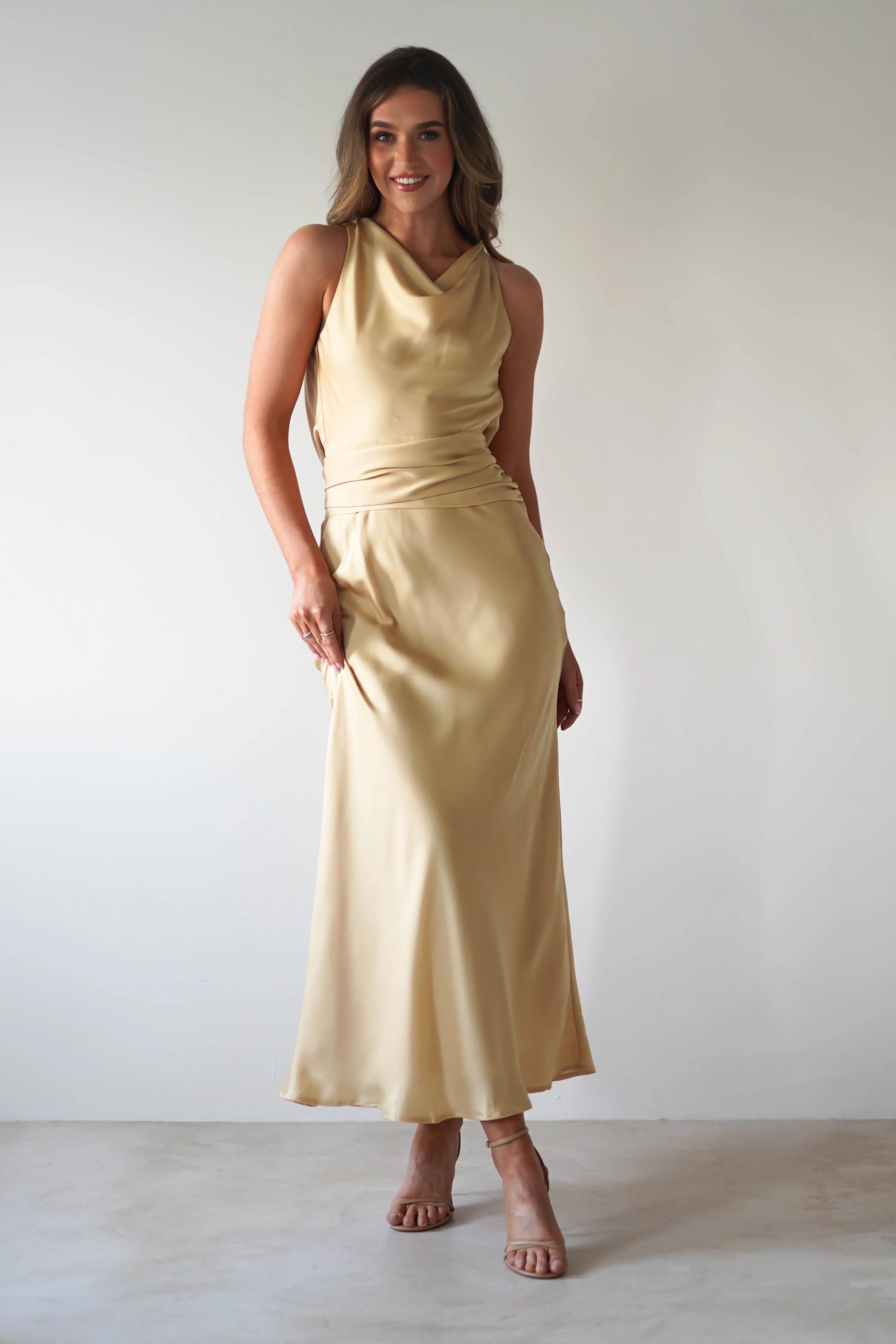 River Backless Maxi Dress | Sand