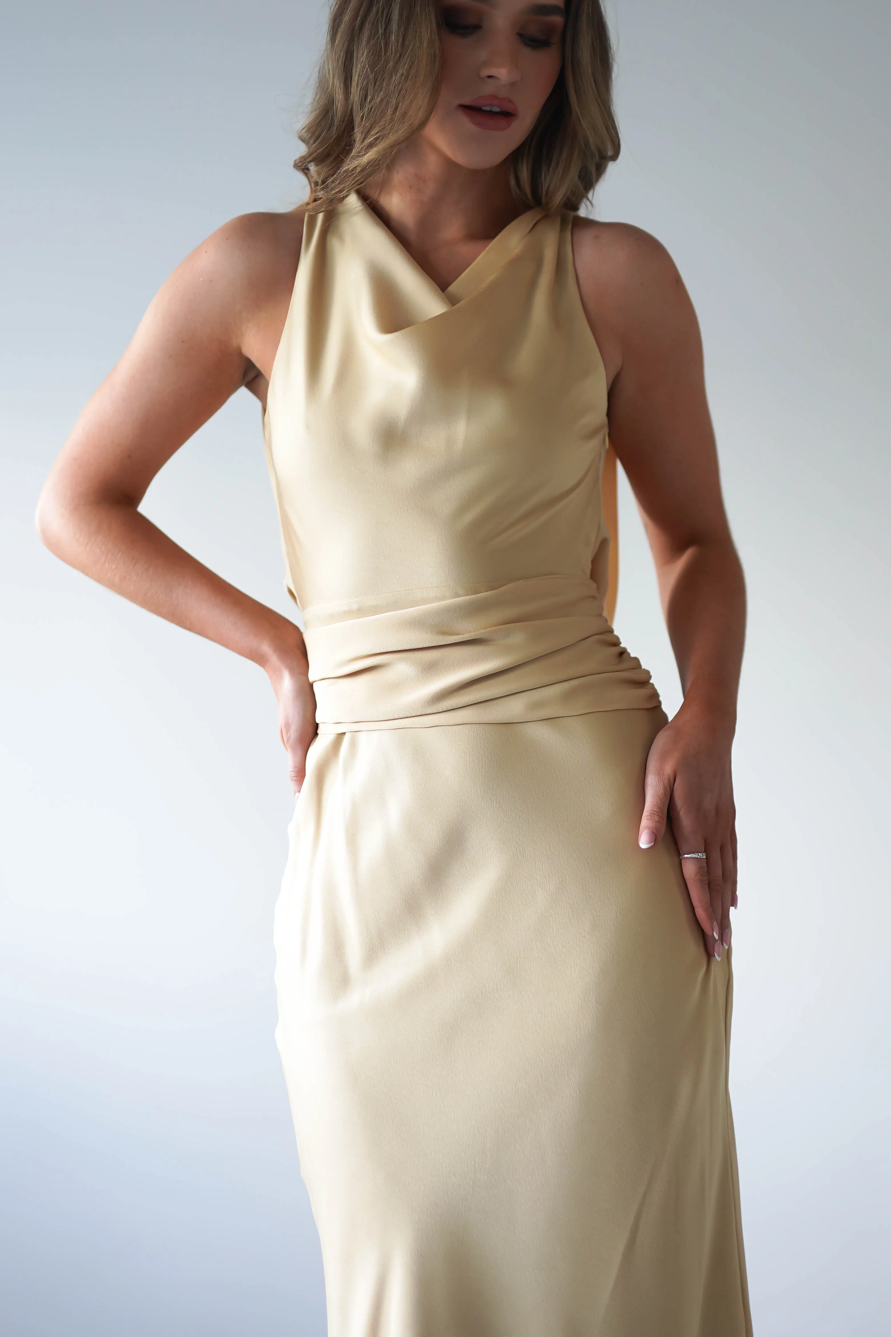 River Backless Maxi Dress | Sand