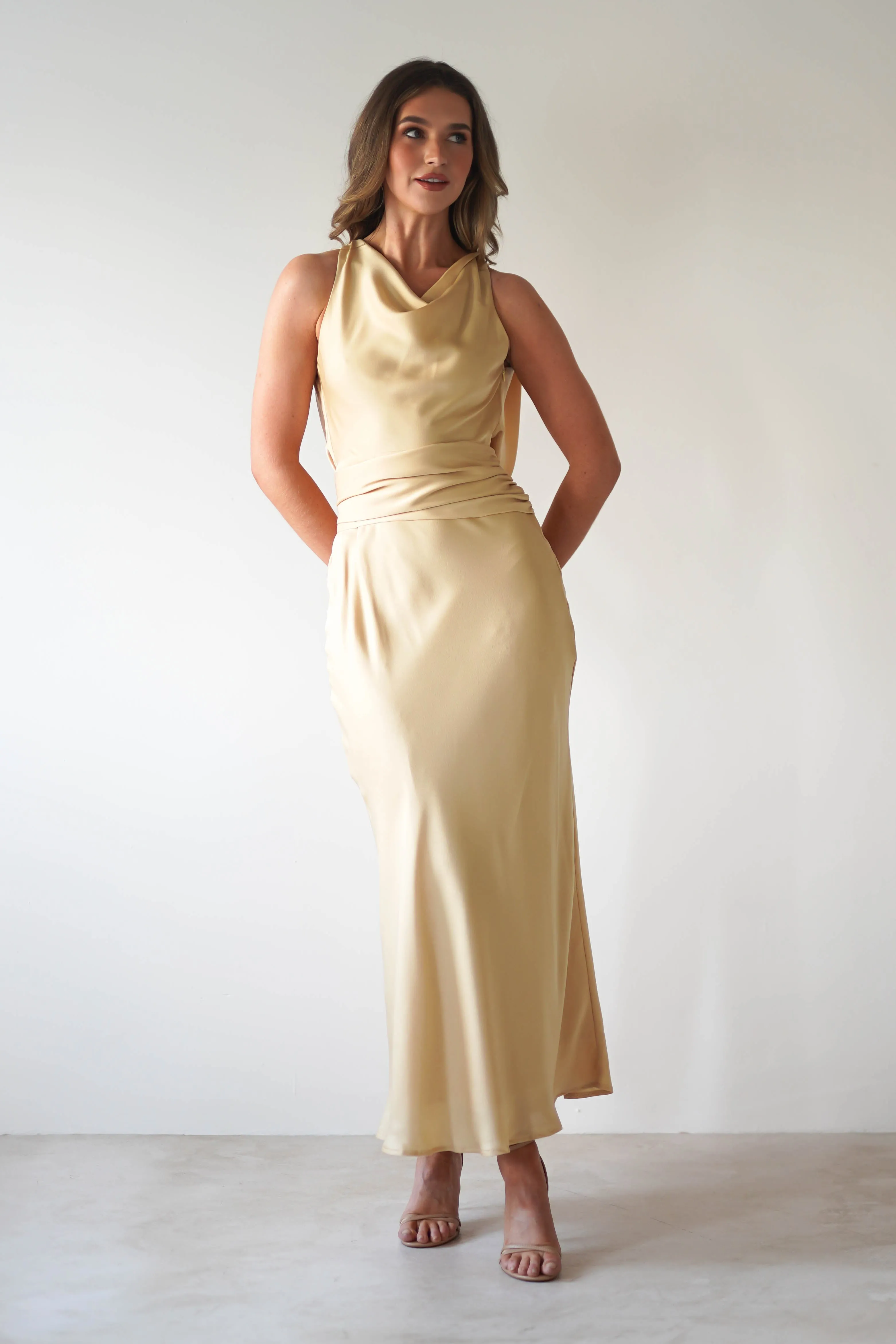 River Backless Maxi Dress | Sand