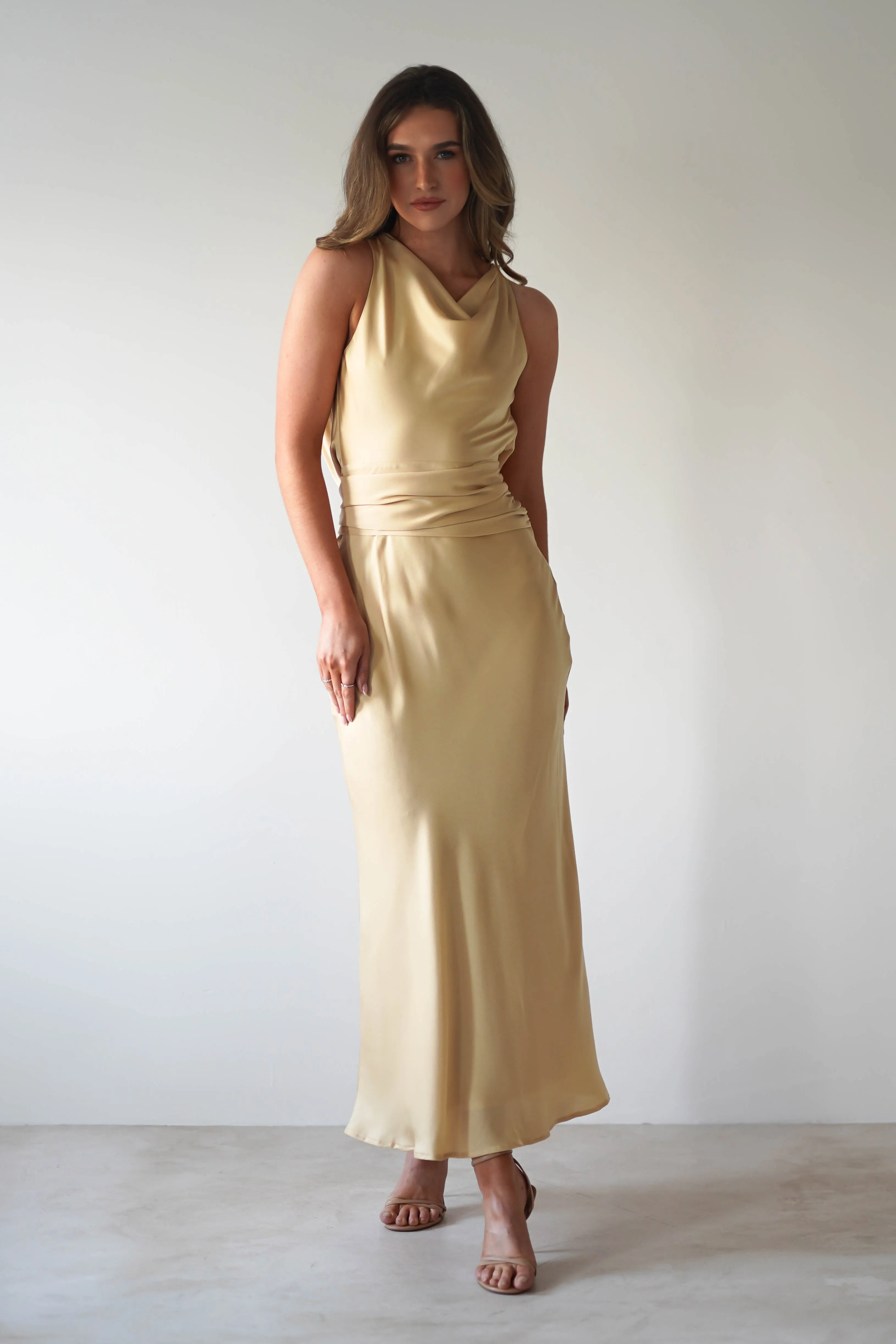 River Backless Maxi Dress | Sand