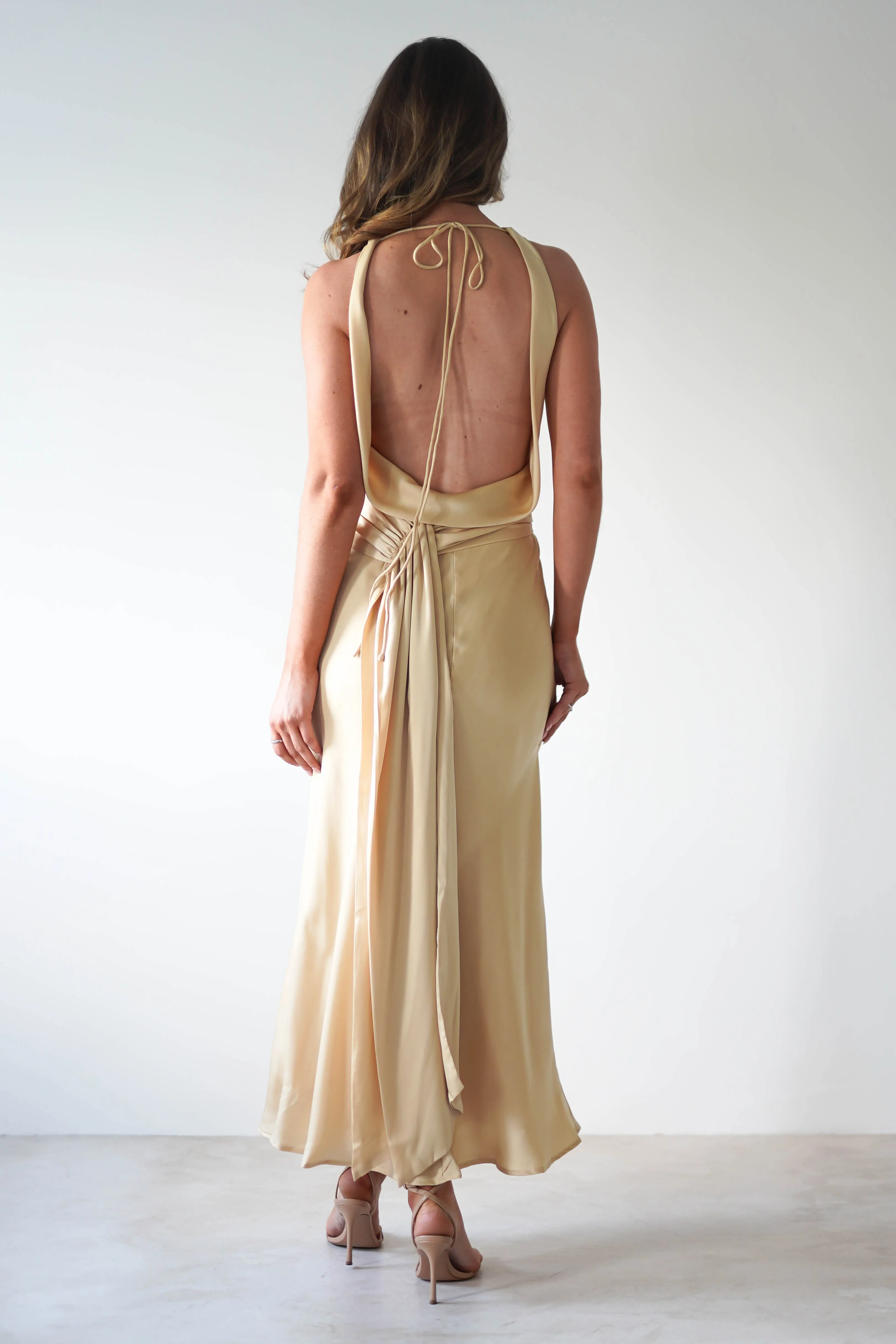 River Backless Maxi Dress | Sand