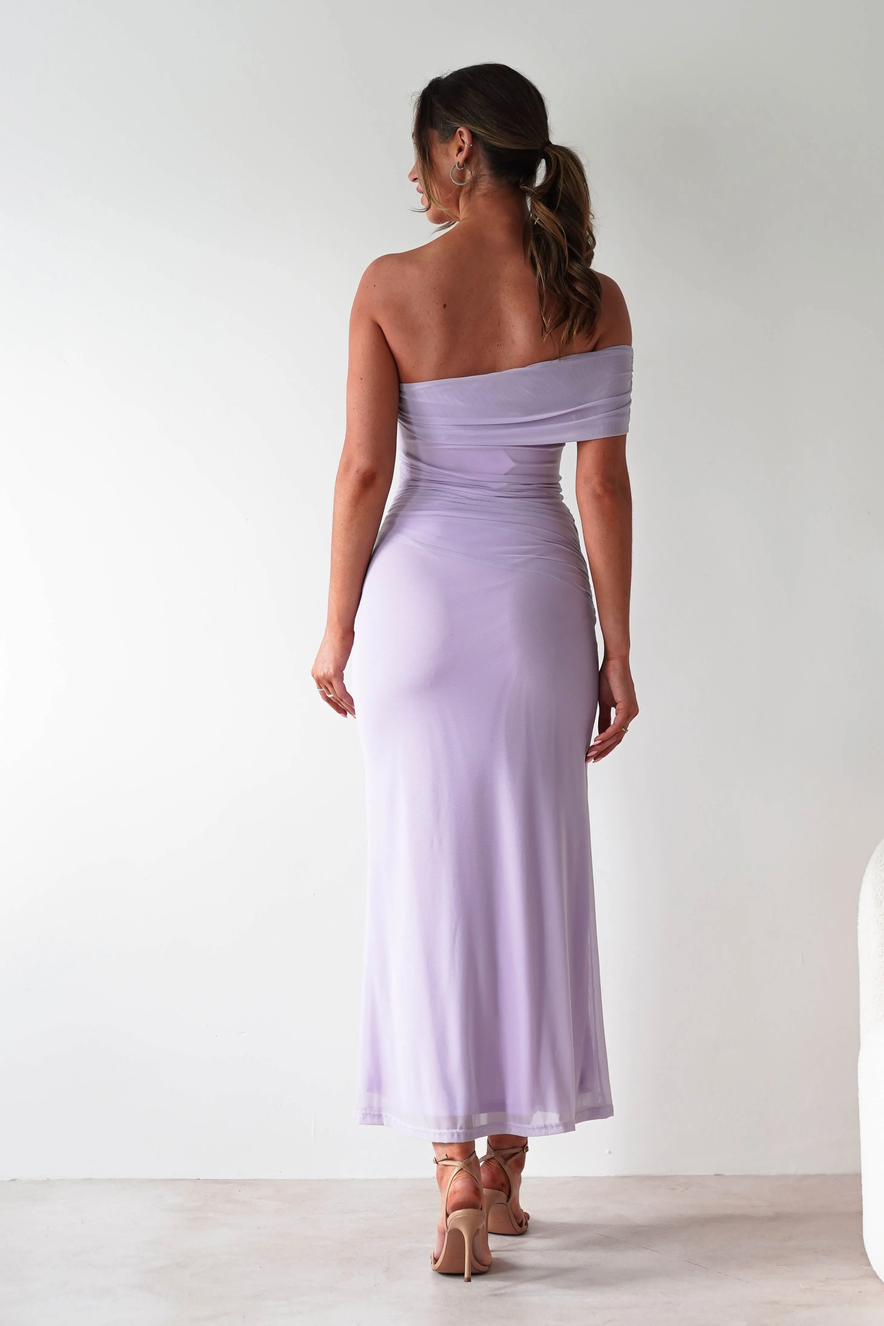 Roxanna Mesh Bodycon Midaxi Dress | Lilac