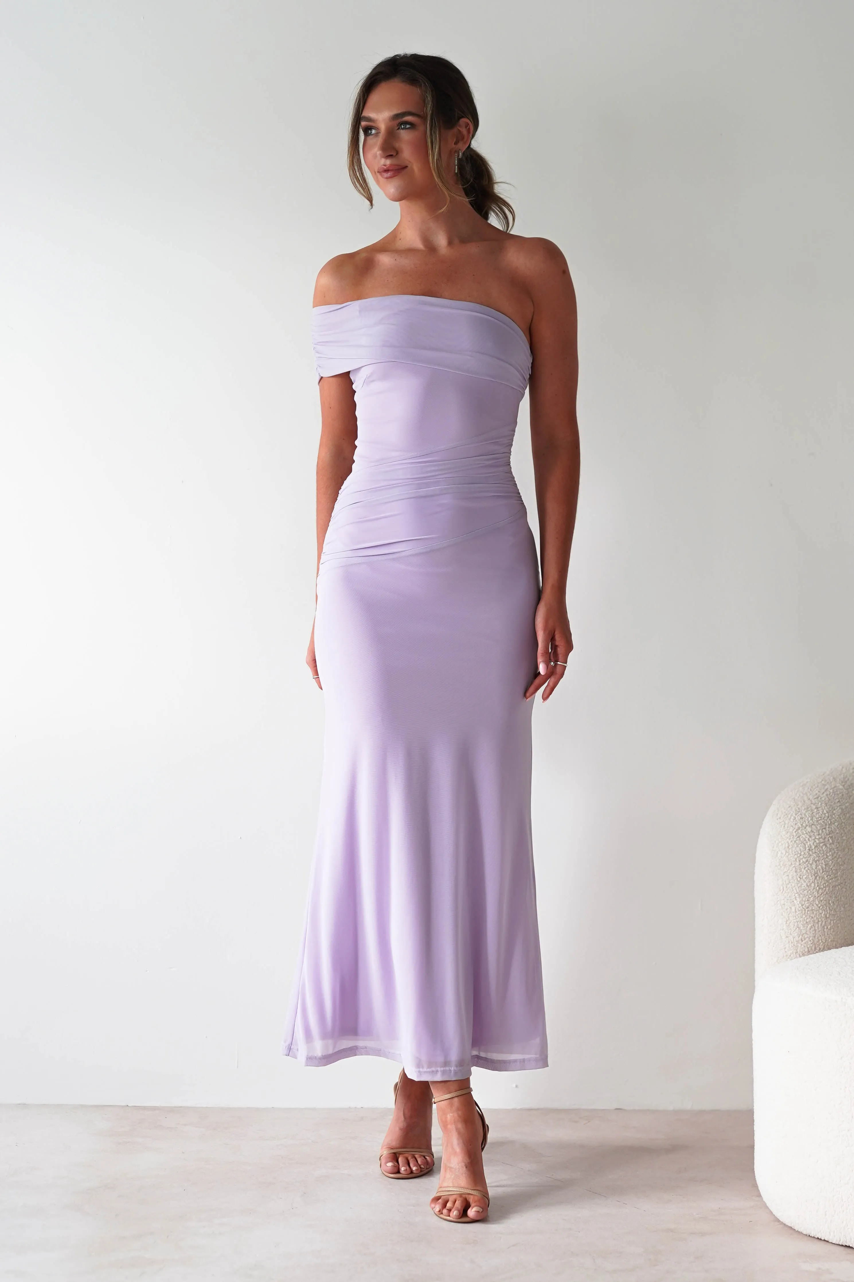 Roxanna Mesh Bodycon Midaxi Dress | Lilac