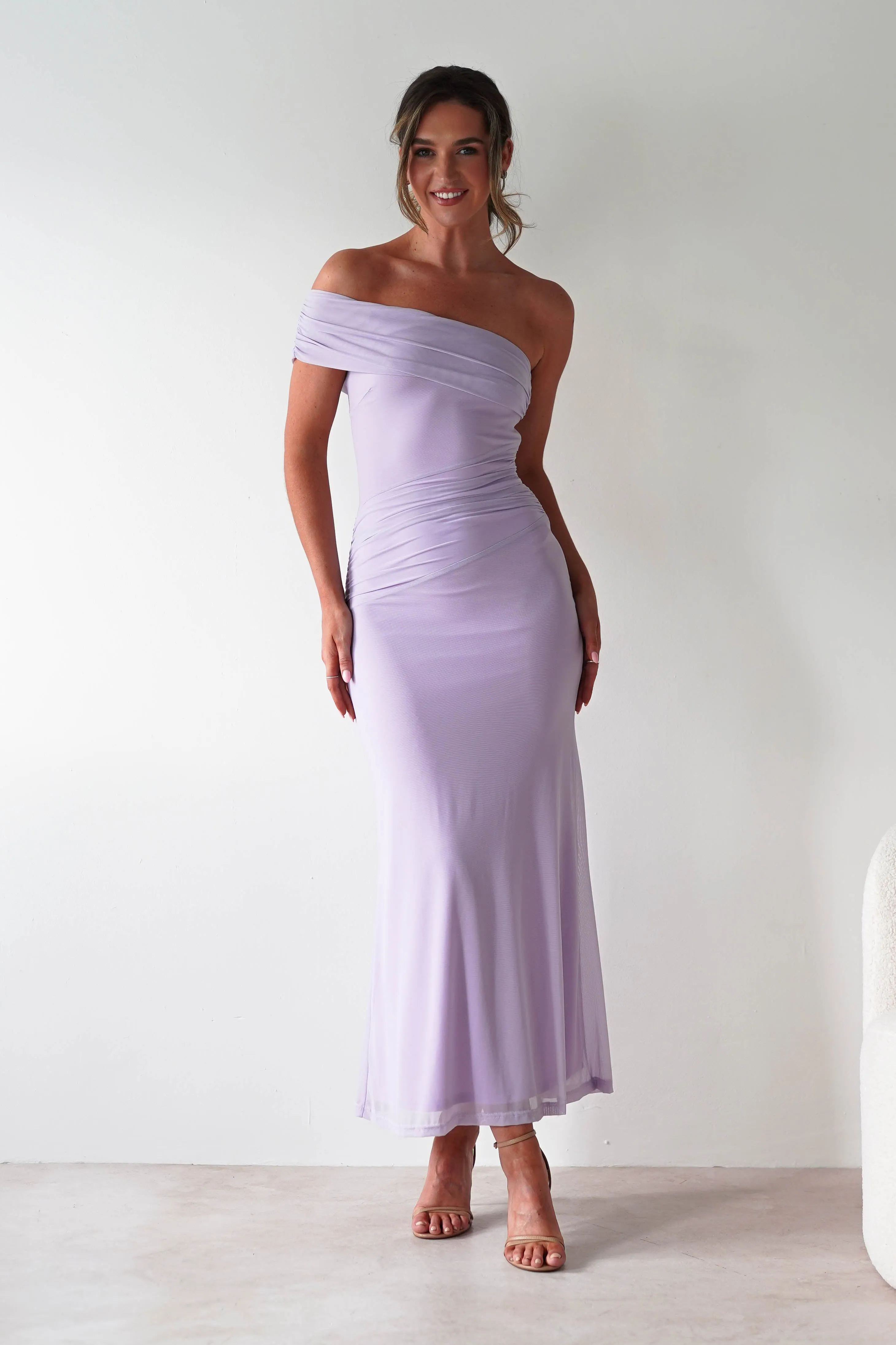 Roxanna Mesh Bodycon Midaxi Dress | Lilac