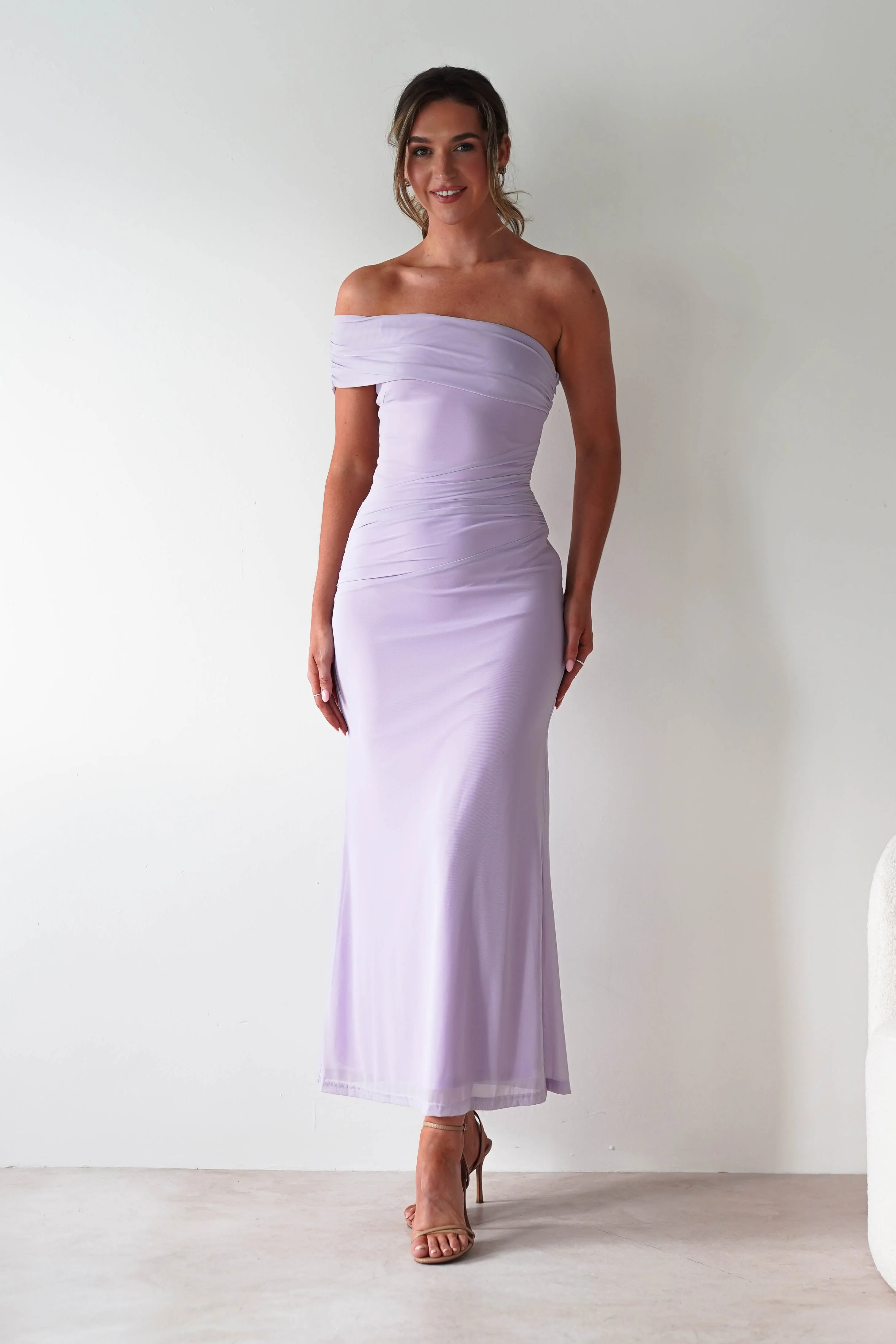 Roxanna Mesh Bodycon Midaxi Dress | Lilac