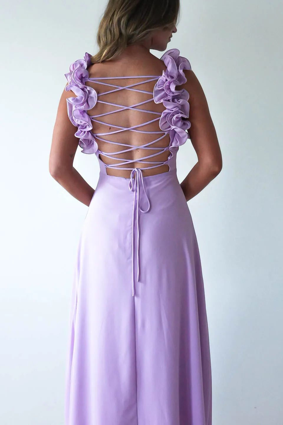 Sadie Ruffle Sleeve Maxi Dress | Lilac