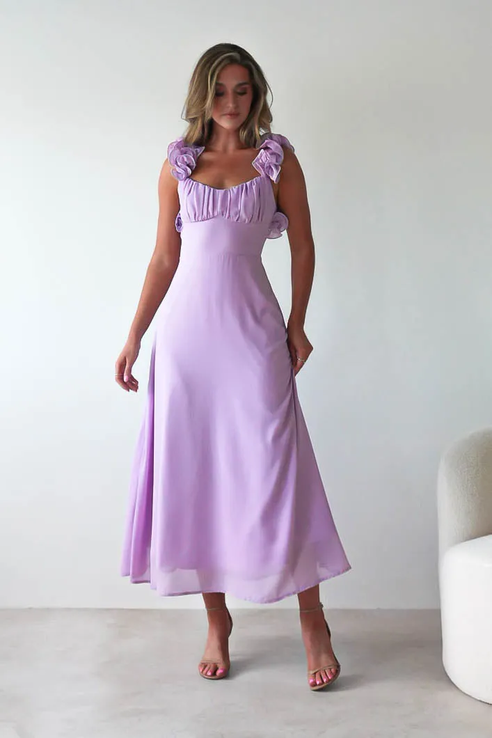 Sadie Ruffle Sleeve Maxi Dress | Lilac