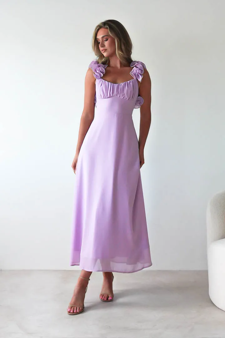 Sadie Ruffle Sleeve Maxi Dress | Lilac