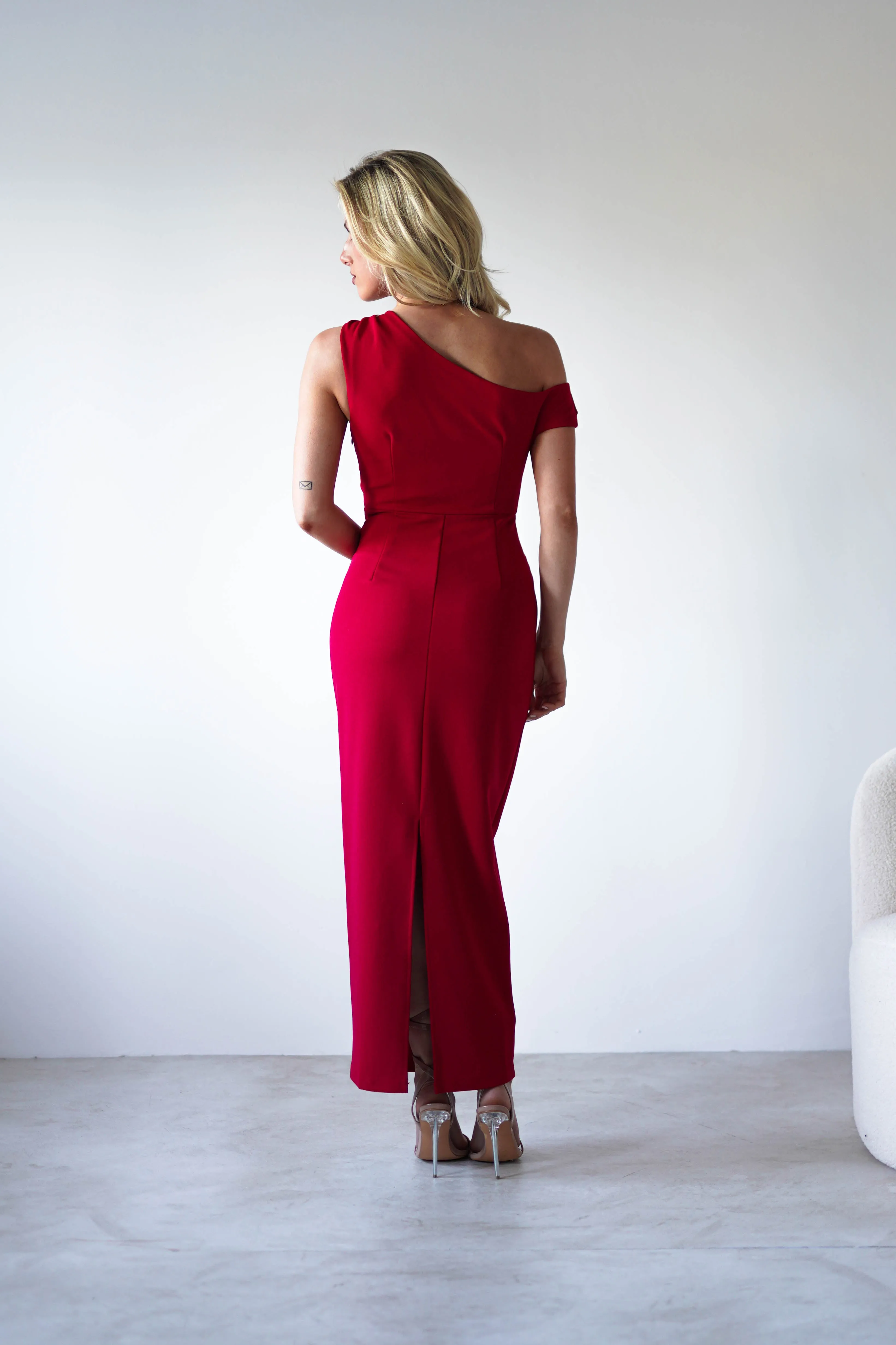 Shayna Off The Shouler Midaxi | Red