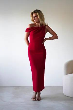 Shayna Off The Shouler Midaxi | Red