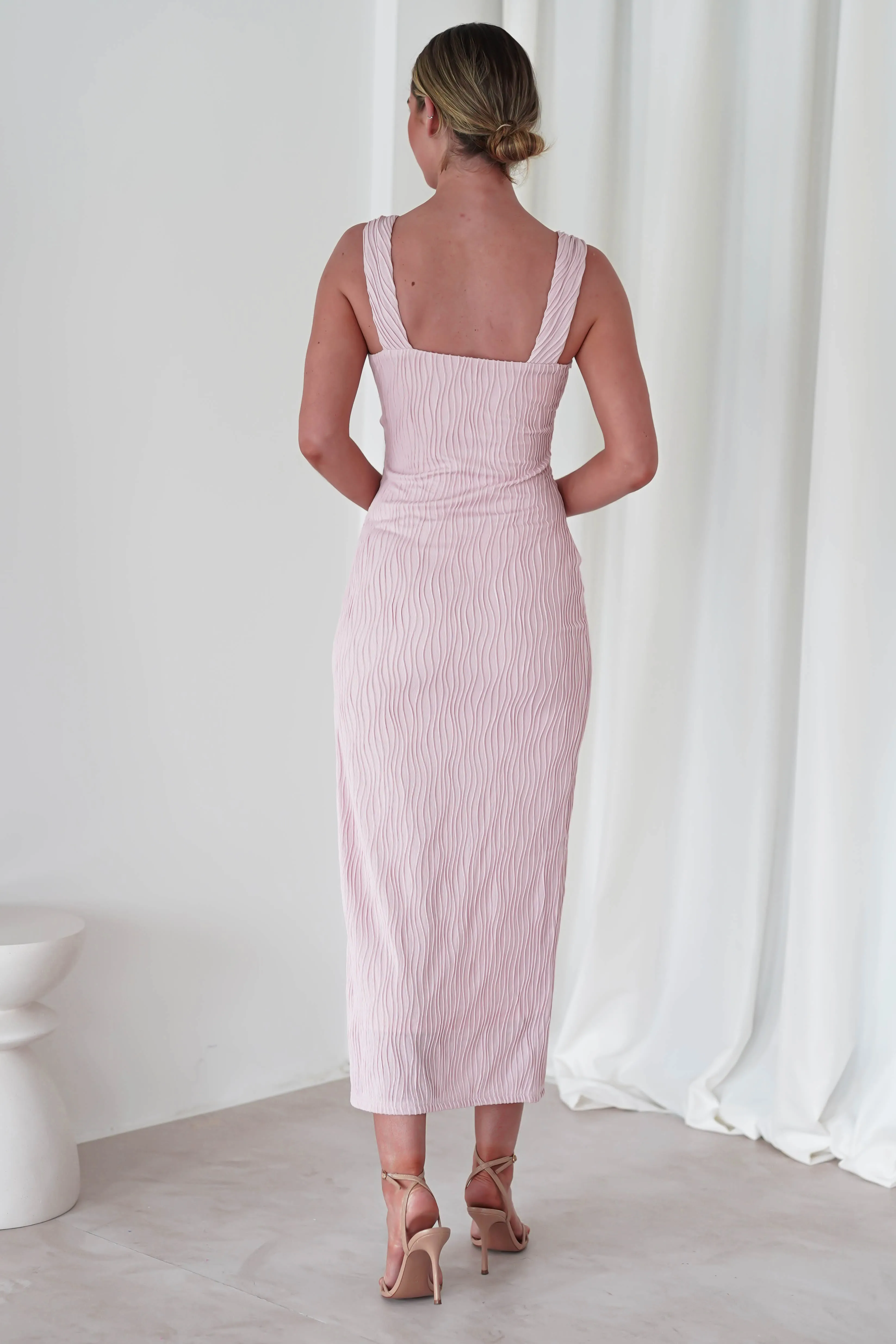 Simona Textured Maxi Dress | Blush