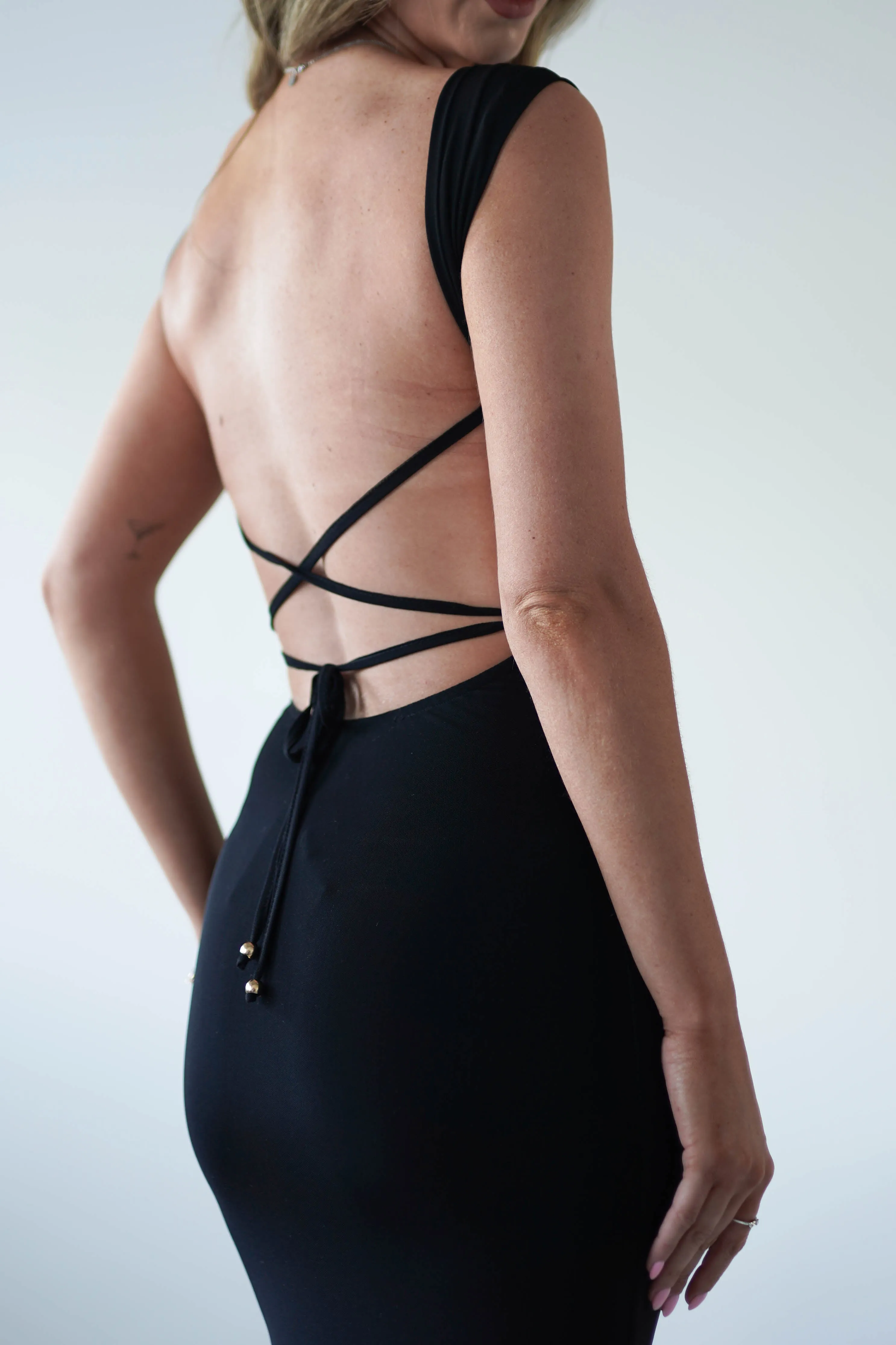 Sky Stretchy Mesh Backless Maxi Dress  dress,evening dress,graduation dress,party dress,birthday dress,beautiful dress,dress,summer dress,beautiful dressBlack