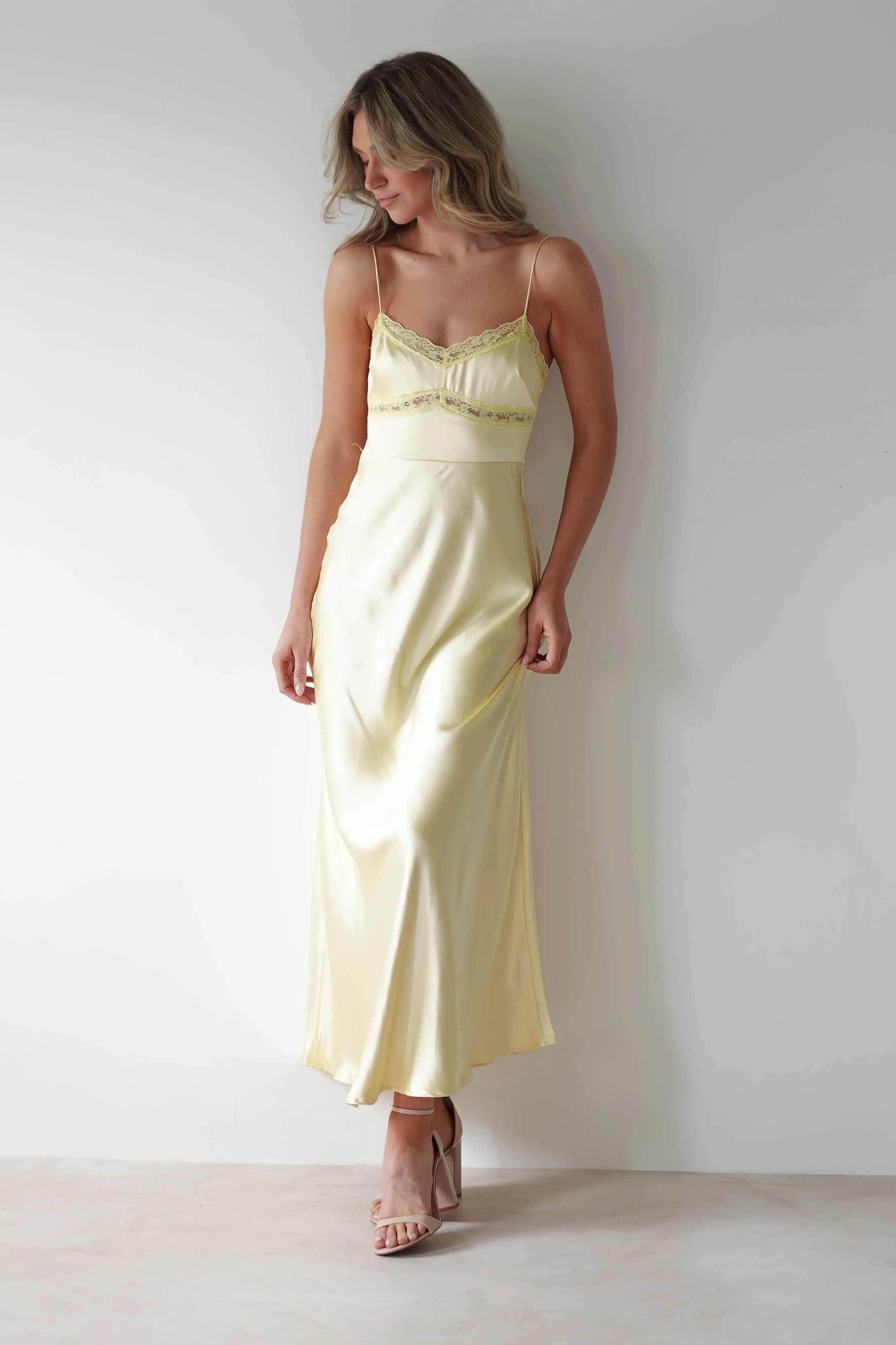 Sophia Soft Lace Maxi Dress | Yellow