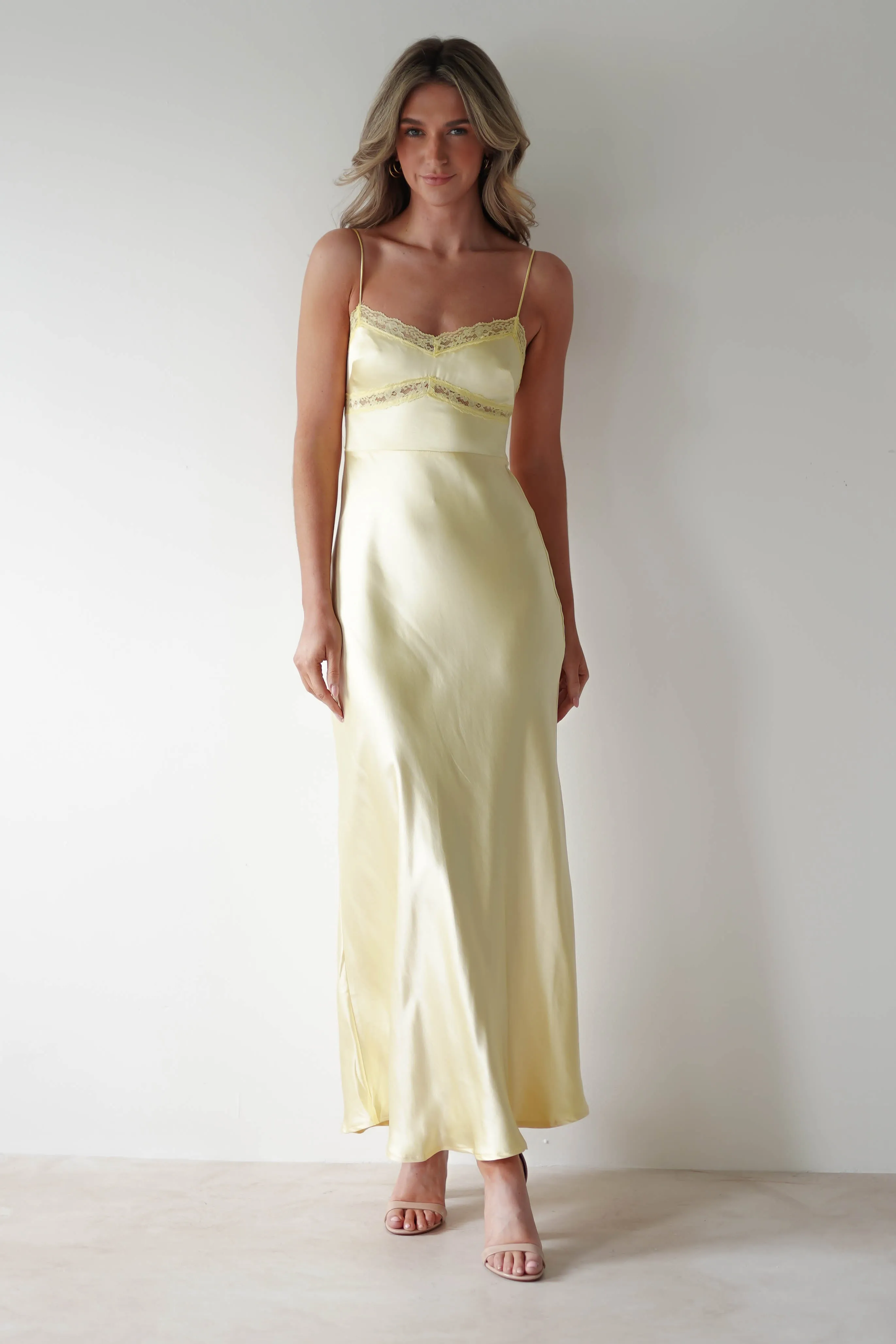 Sophia Soft Lace Maxi Dress | Yellow