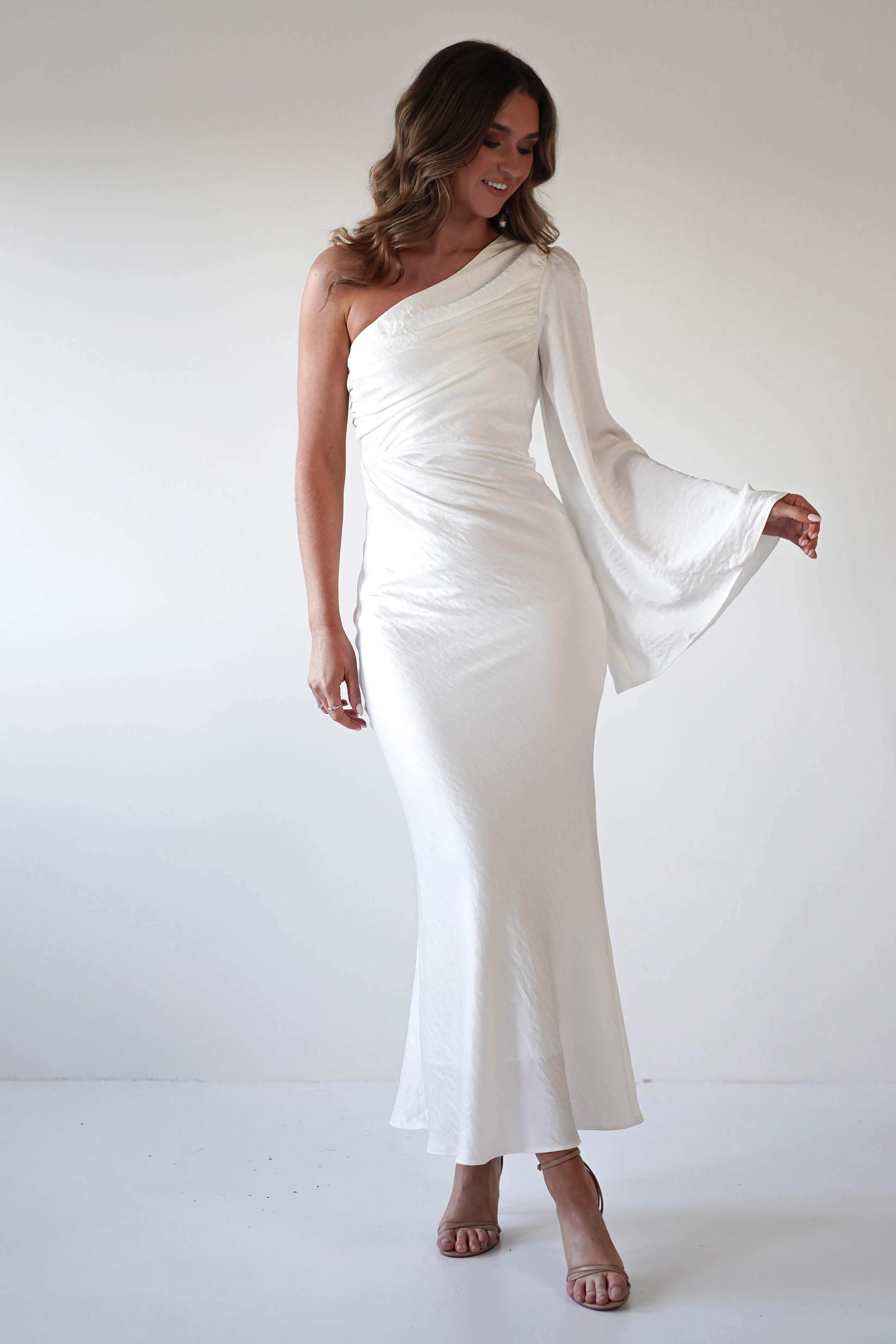 Sylvana Silky Maxi Dress | Ivory