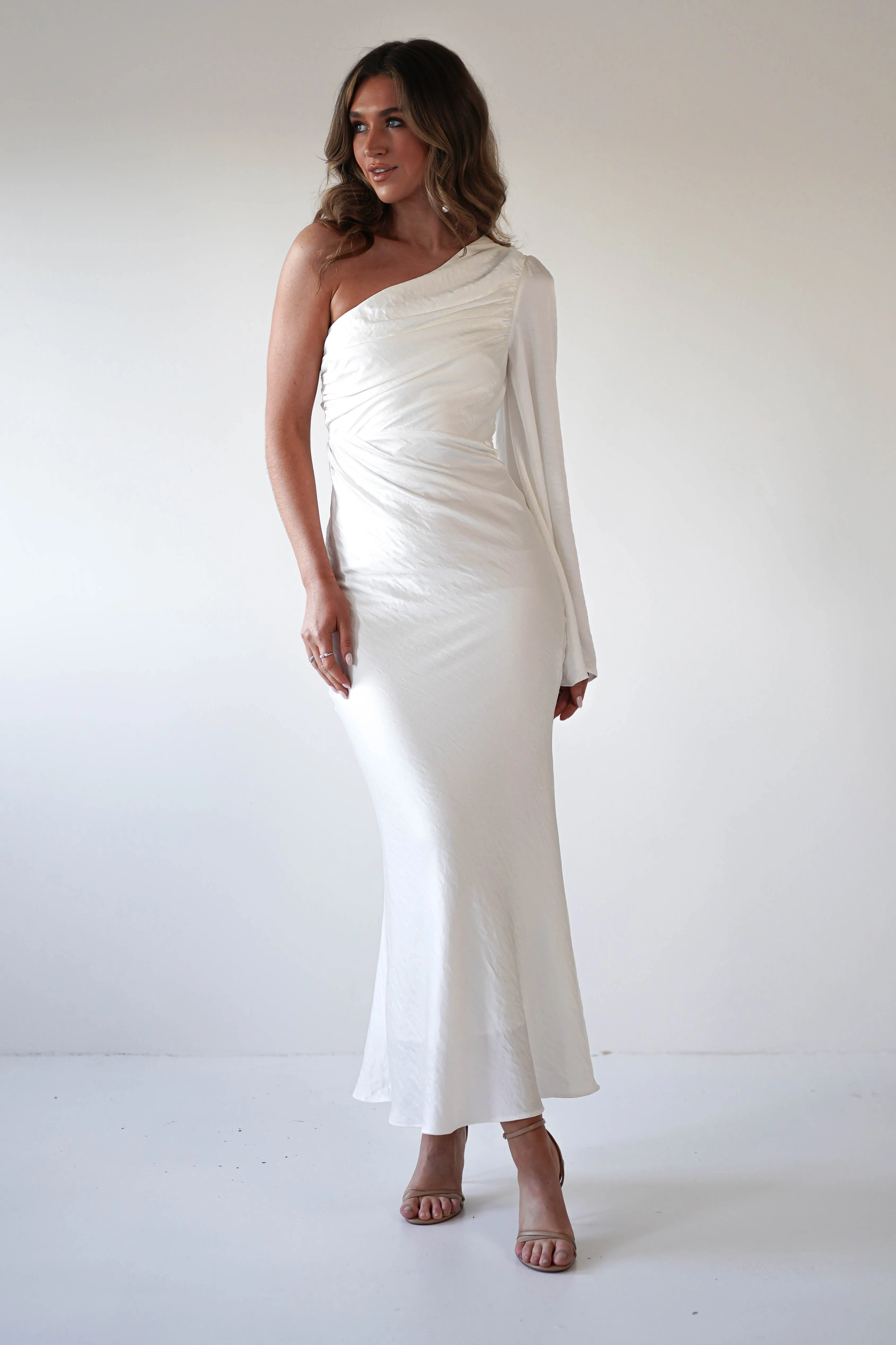 Sylvana Silky Maxi Dress | Ivory