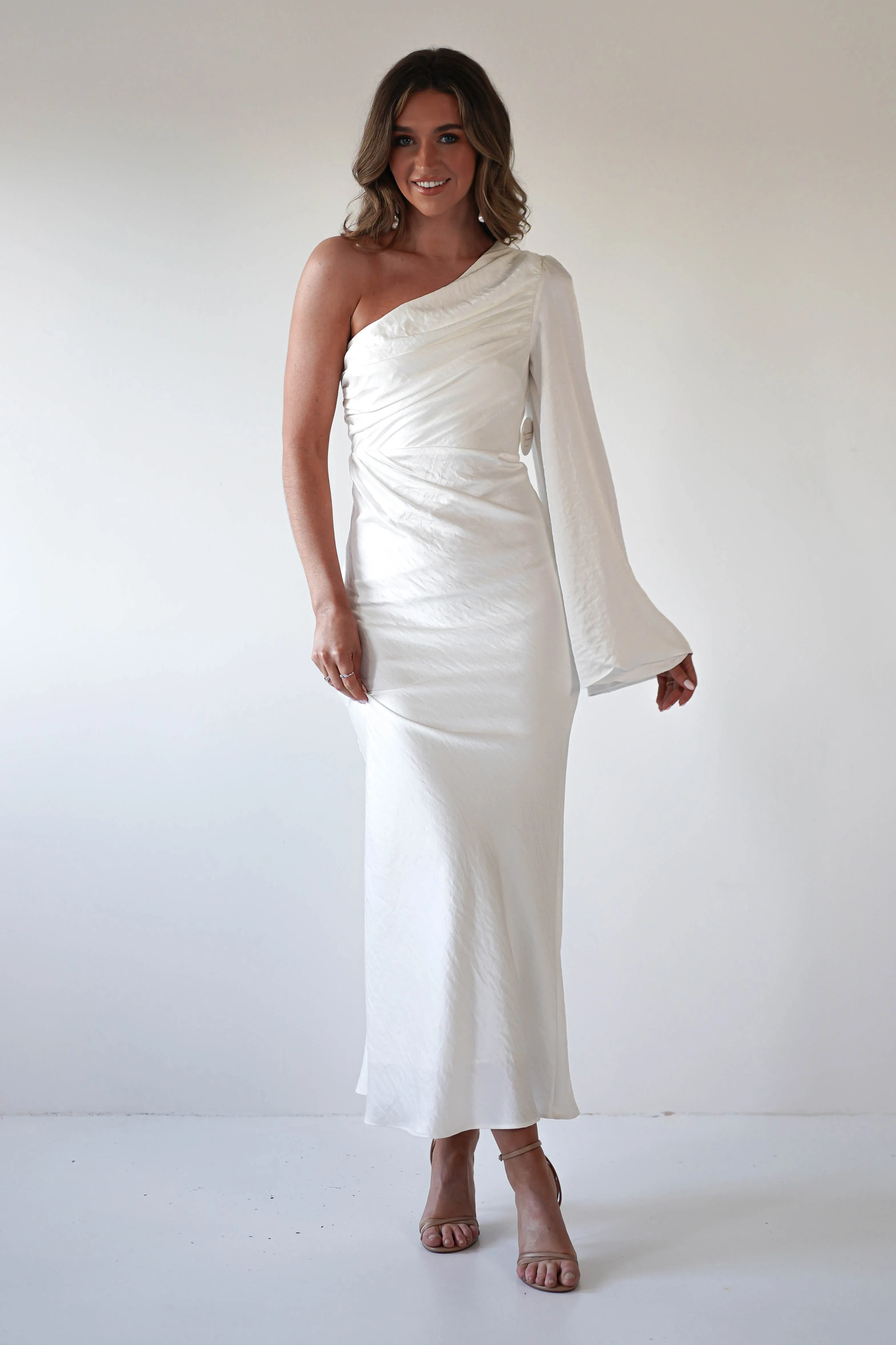 Sylvana Silky Maxi Dress | Ivory