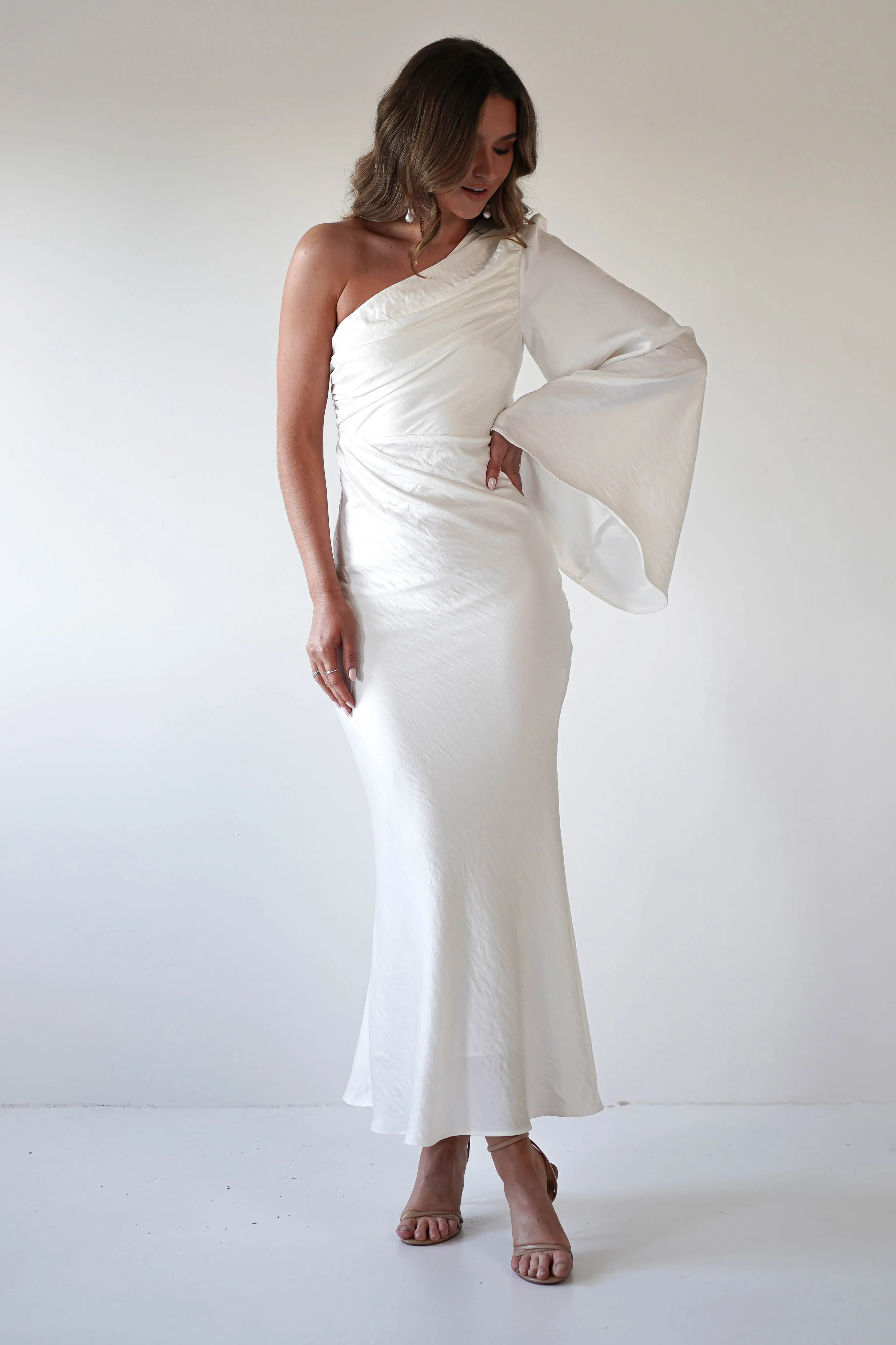 Sylvana Silky Maxi Dress | Ivory