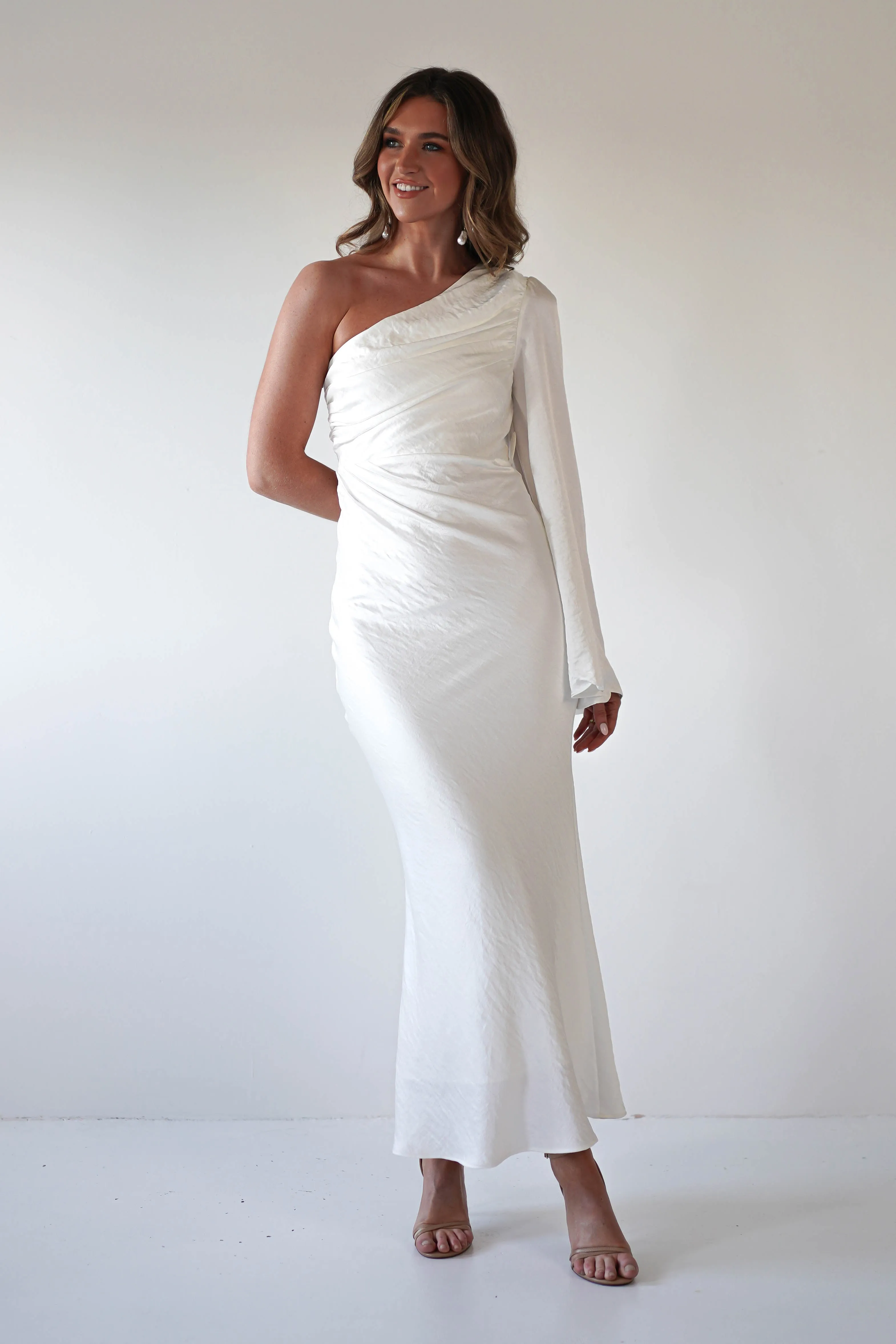 Sylvana Silky Maxi Dress | Ivory