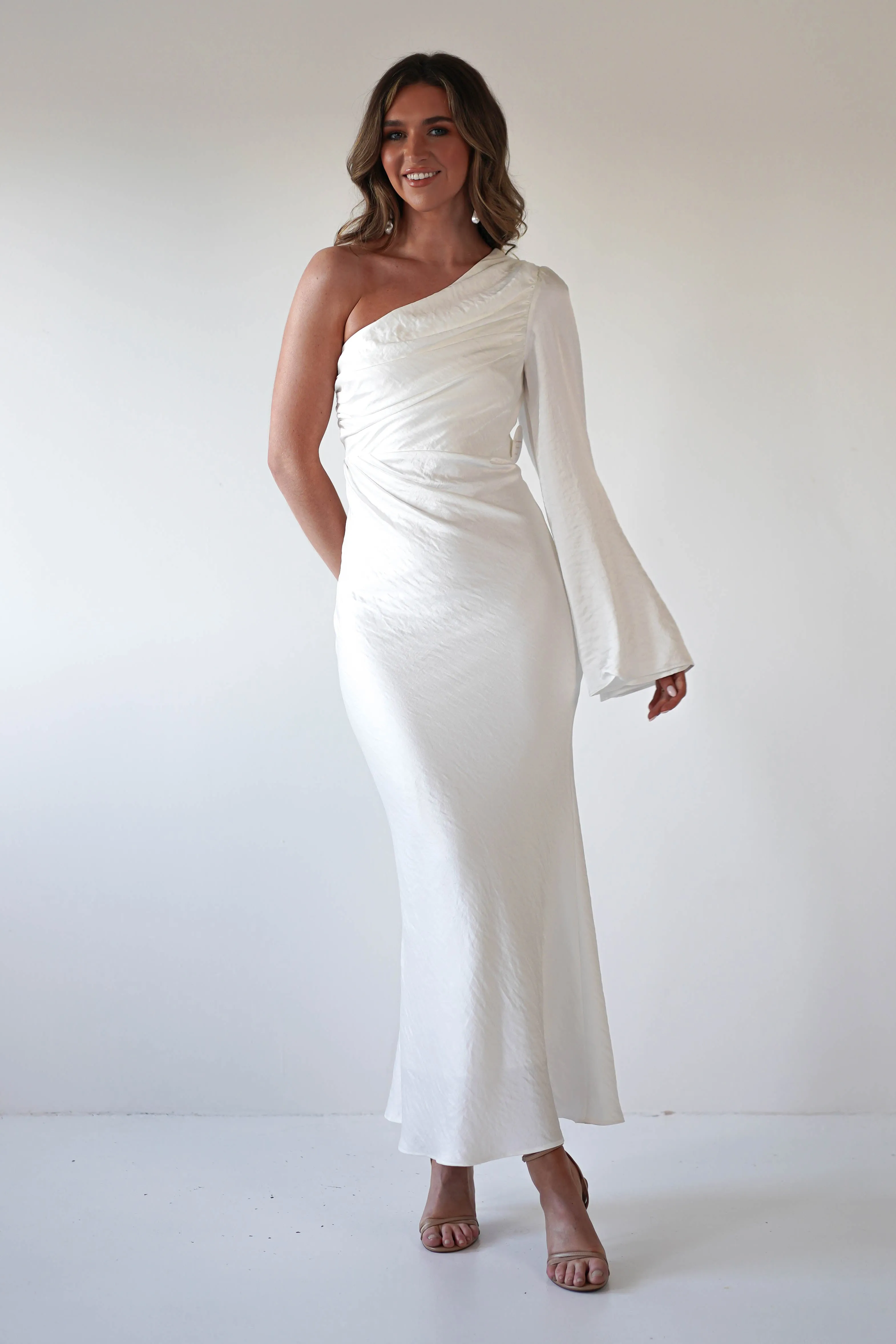 Sylvana Silky Maxi Dress | Ivory