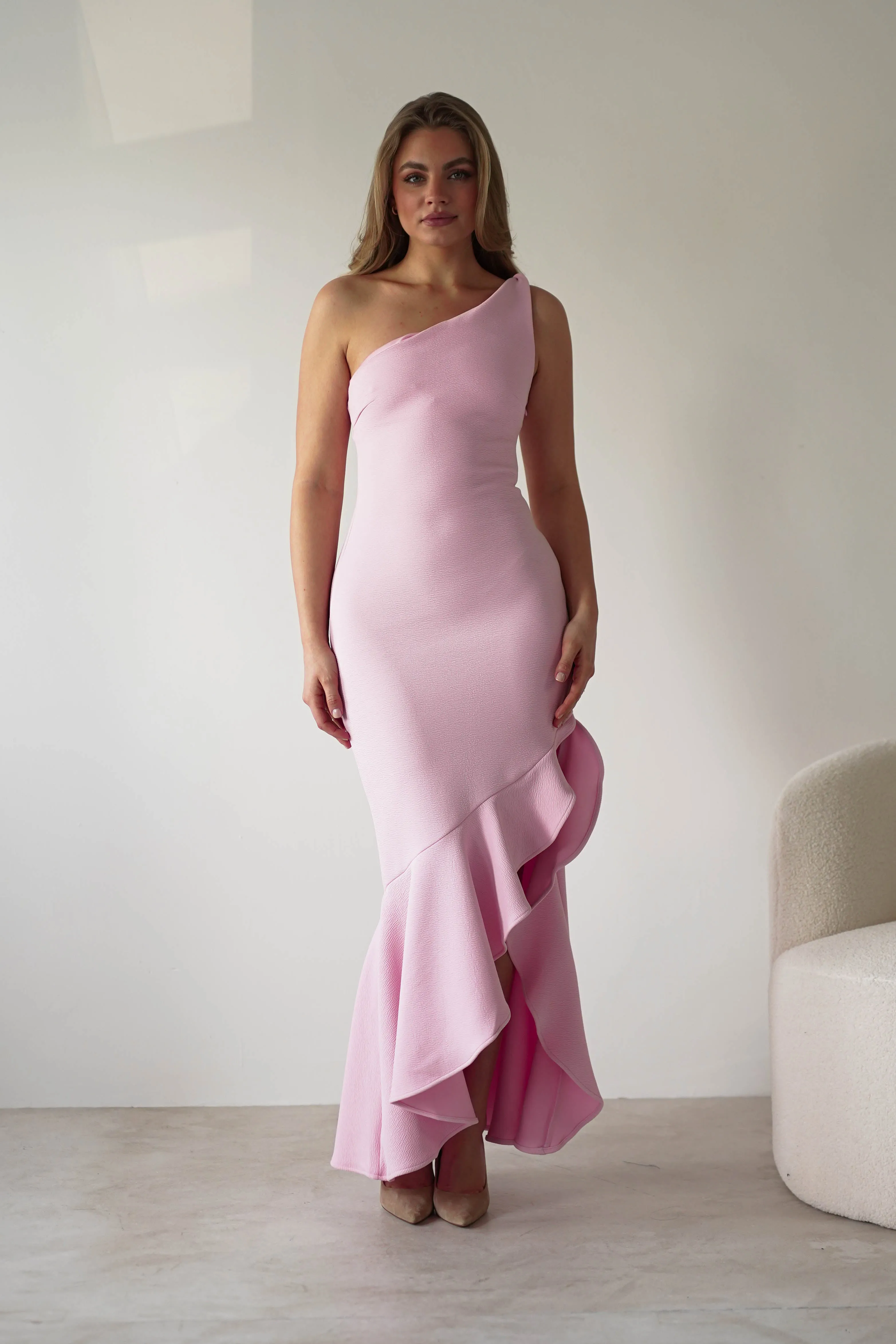 Tabitha Textured Bodycon Midaxi Dress | Pink